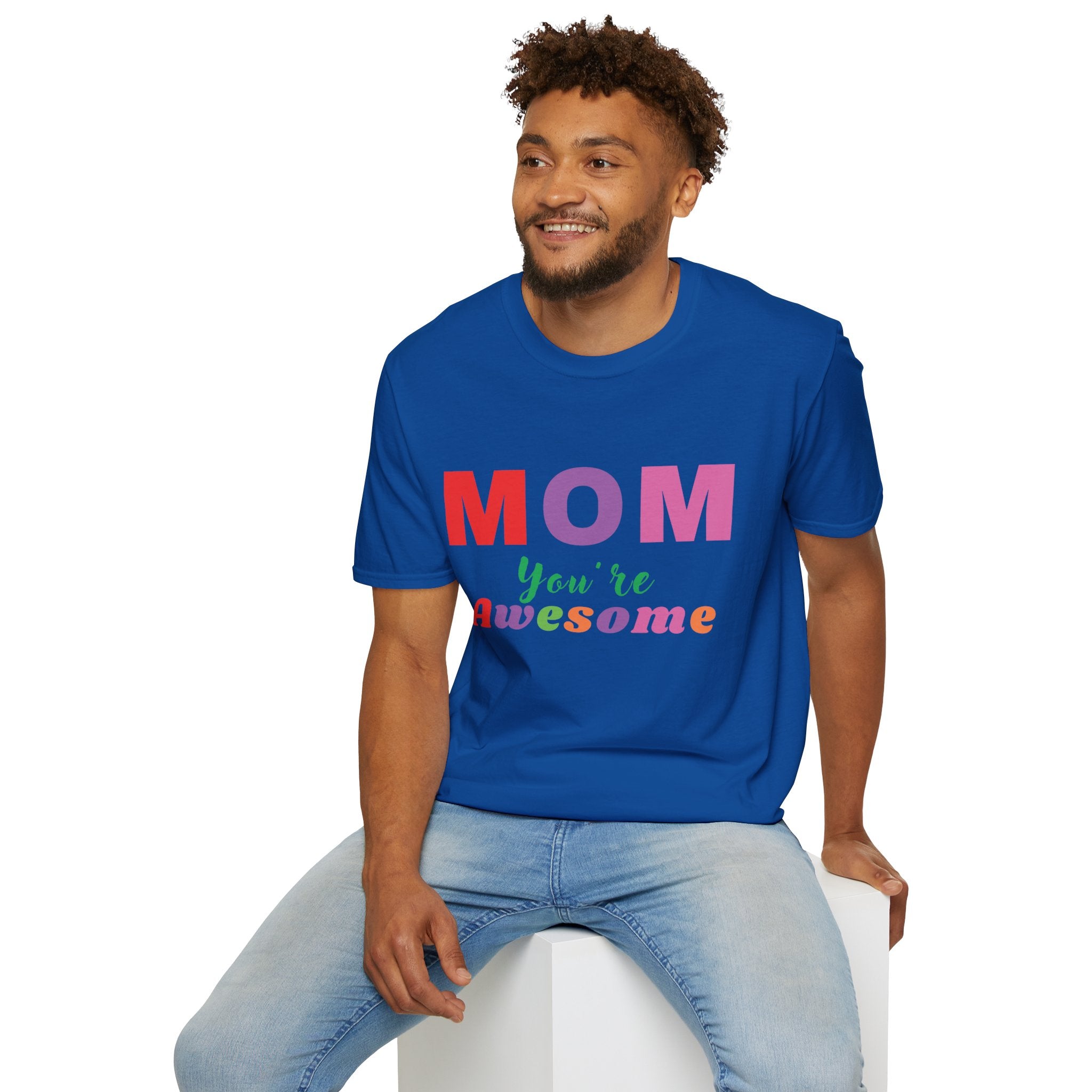 Happy Mothers Day Awesome Mom Unisex Softstyle T-Shirt, Gift for Mom, Gift from Dad, Gift from Husband, Gift from Son, Gift from Daughter, Gift from Boyfriend