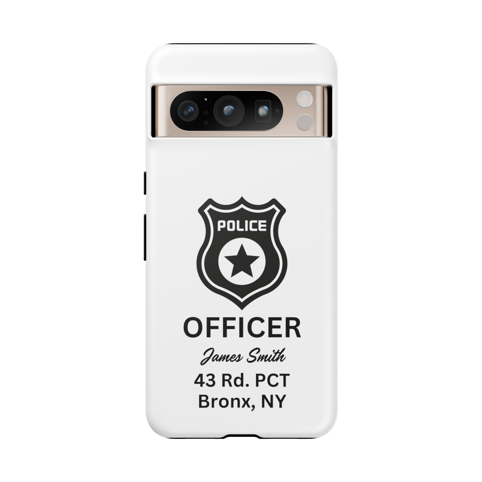 Personalized Police Officer iPhone, Samsung Tough Cases with Officer's Name and Precinct, Gift for Police Officers, Police Appreciation