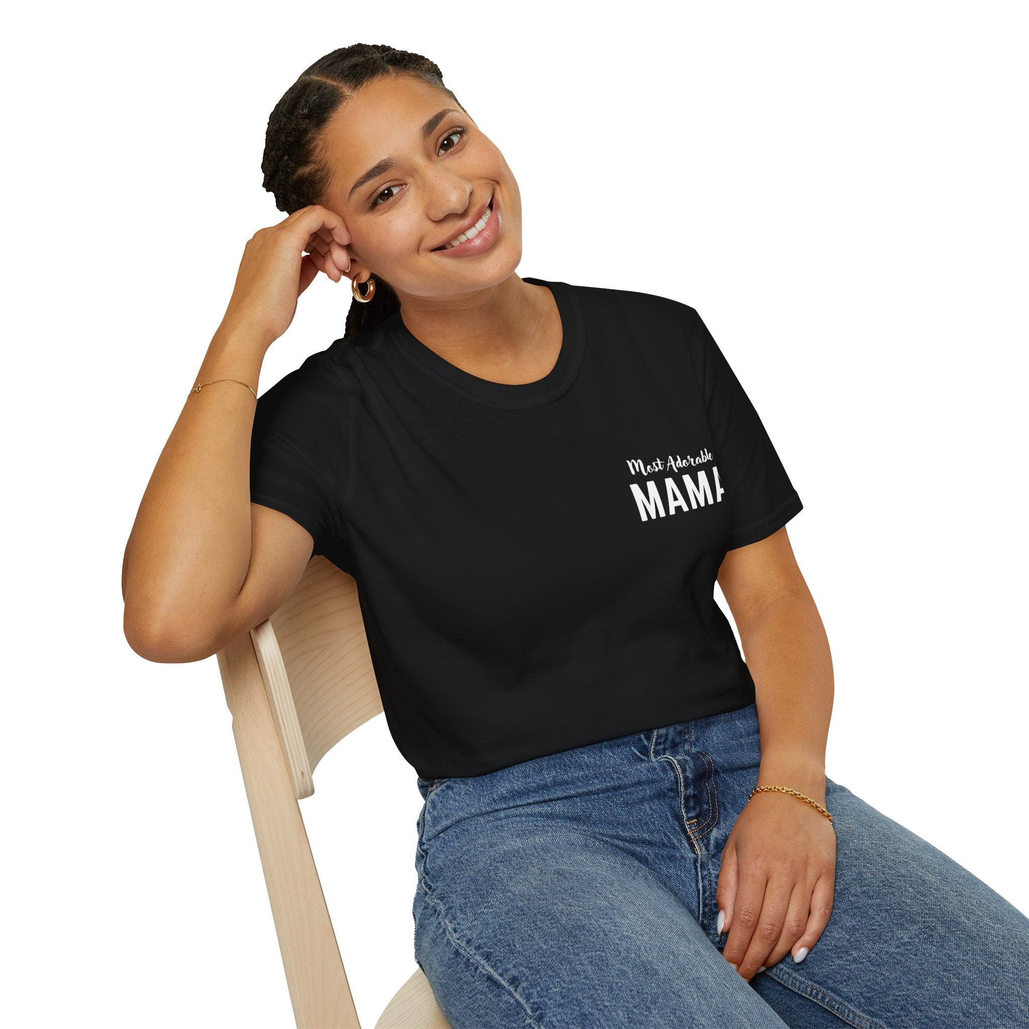 Mother's Day Gift Most Adorable Mama Crew Neck Unisex Softstyle T-Shirt, Gift for for Mom, Gift for Mama, Best Gift for Mom, Best Mother's Day Gift