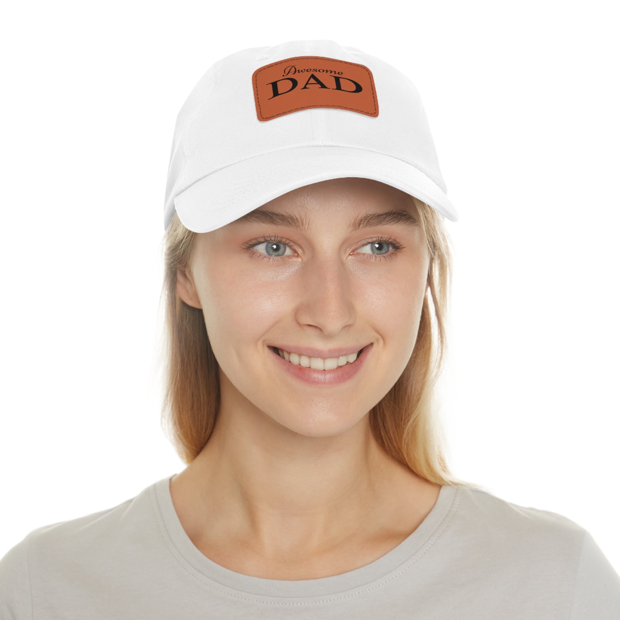 Awesome Dad Hat with Leather Patch (Rectangle), Best Father's Day Gift, Best Gift for Dad, Best Gift for Grandpa, Father's Day Hat