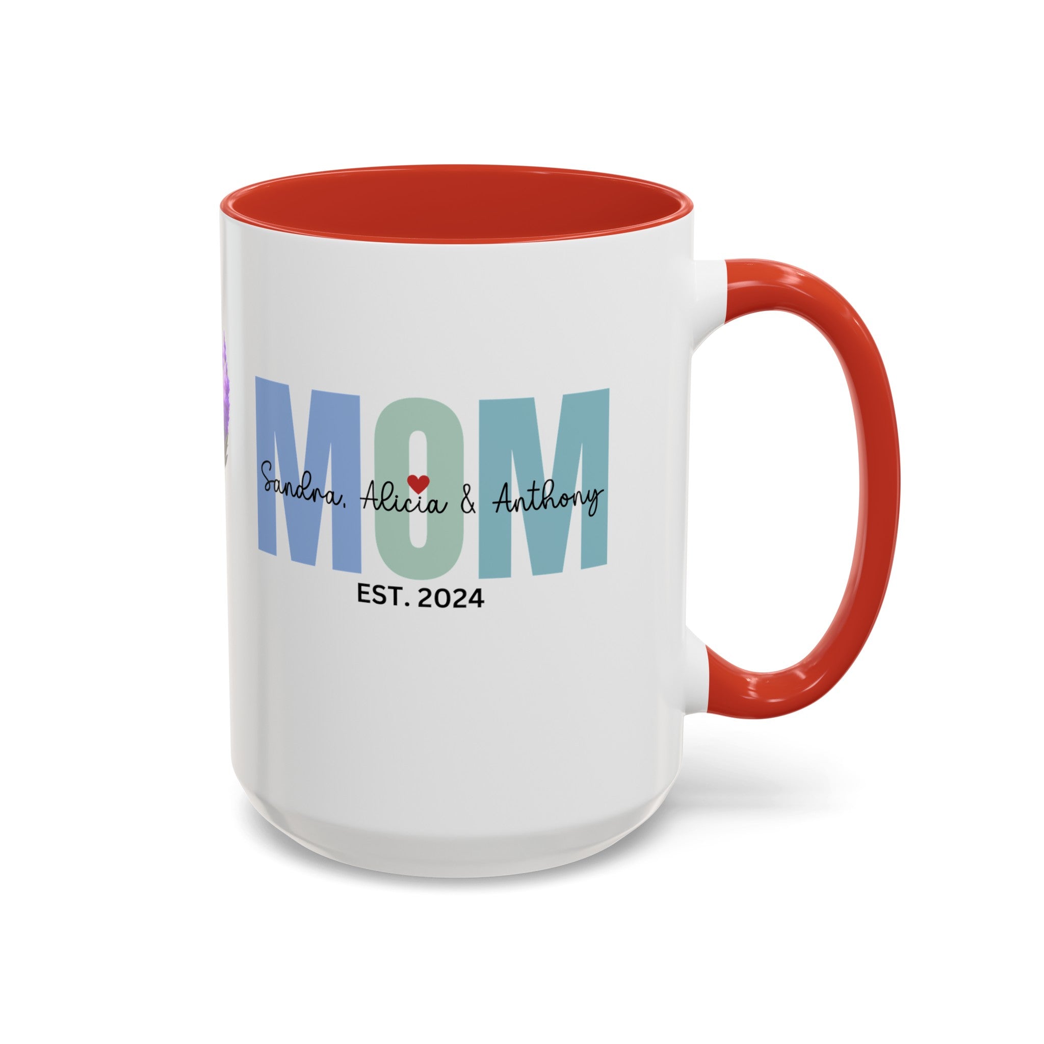 Personalized Mom Accent Coffee Mug (11, 15oz), Gift for Mom, Happy Birthday Mom, Mother's Day gift, Mom's Mug, Mom's Coffee Mug