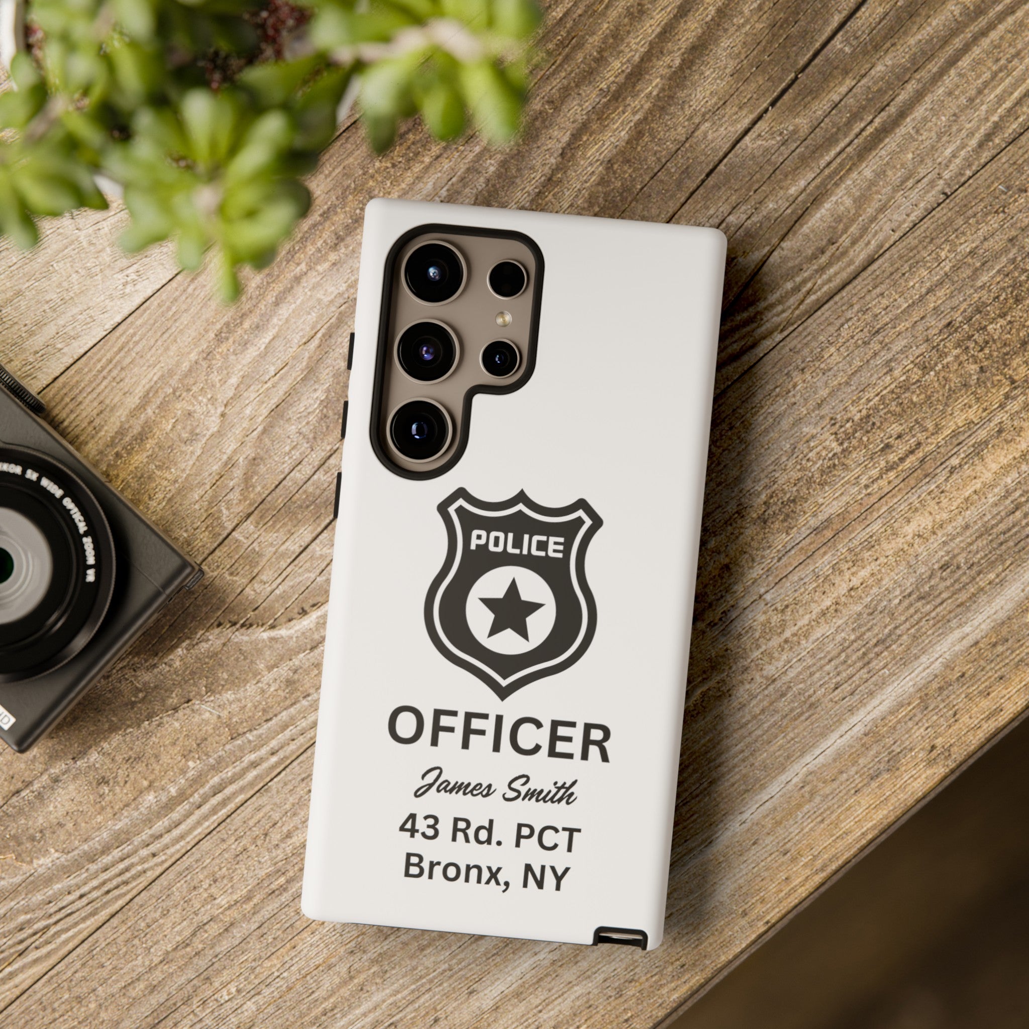 Personalized Police Officer iPhone, Samsung Tough Cases with Officer's Name and Precinct, Gift for Police Officers, Police Appreciation