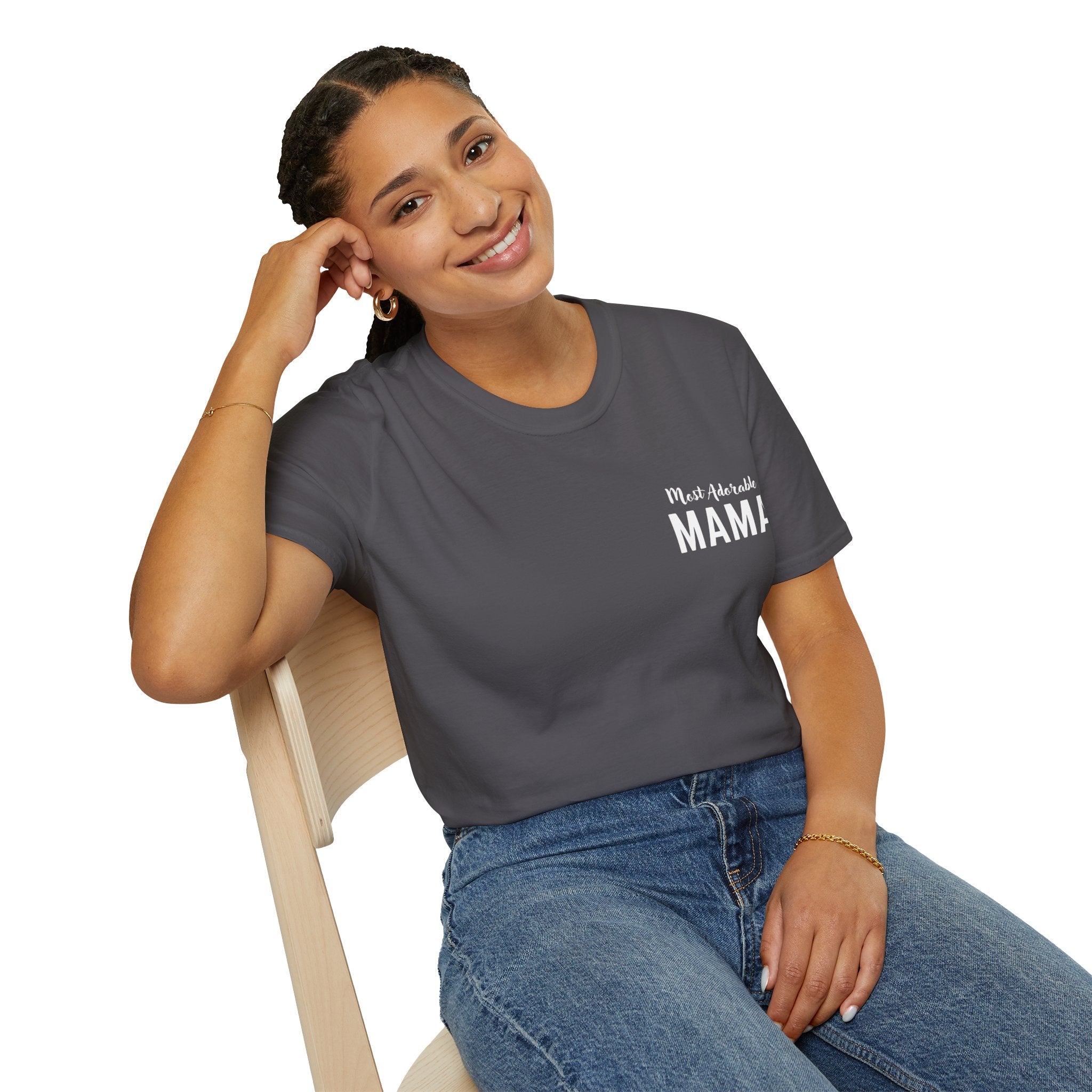 Mother's Day Gift Most Adorable Mama Crew Neck Unisex Softstyle T-Shirt, Gift for for Mom, Gift for Mama, Best Gift for Mom, Best Mother's Day Gift