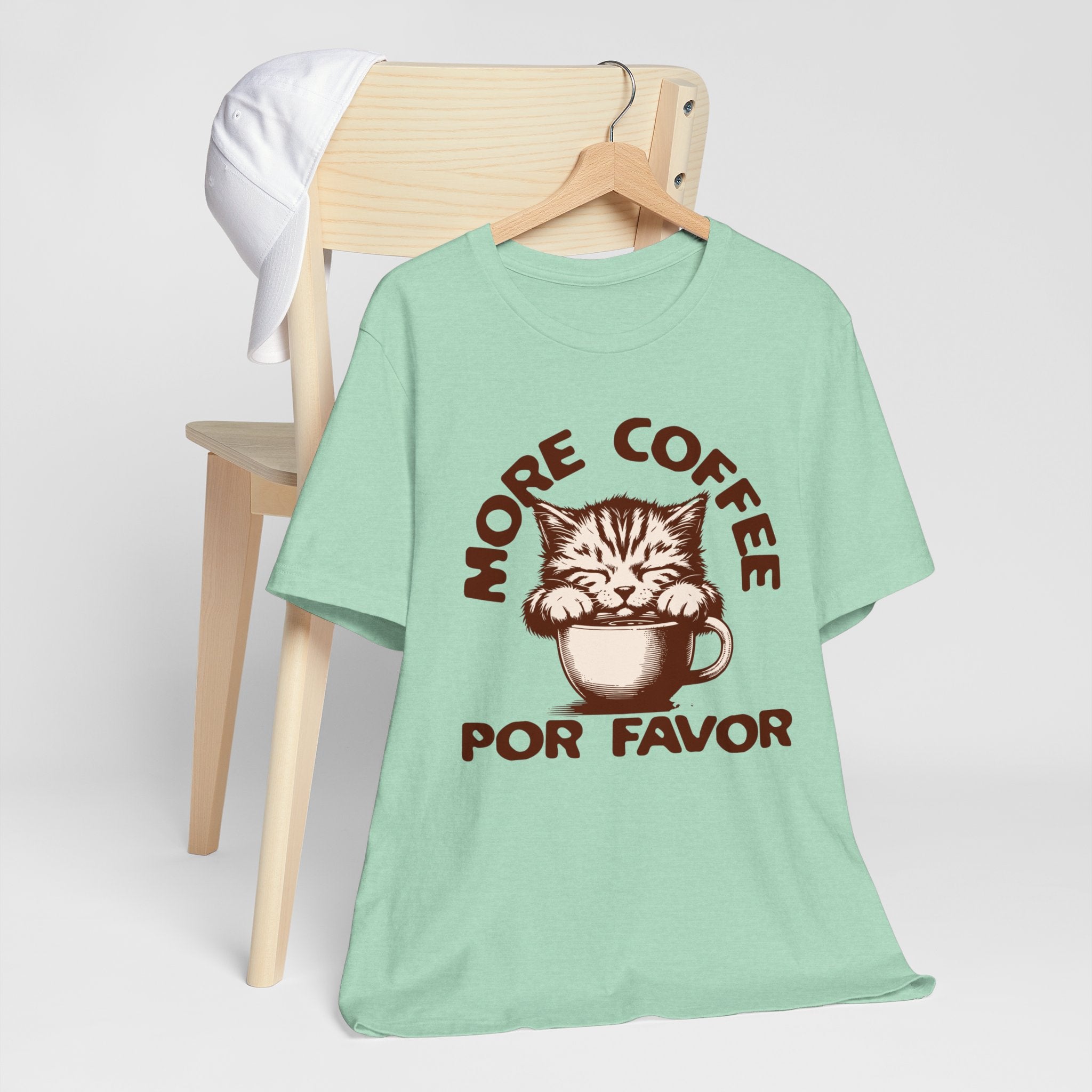 More Coffee Por Favor Funny Unisex Jersey Short Sleeve Tee, Gift for Mom, Gift for Dad, Gift for Teacher, Gift for friend