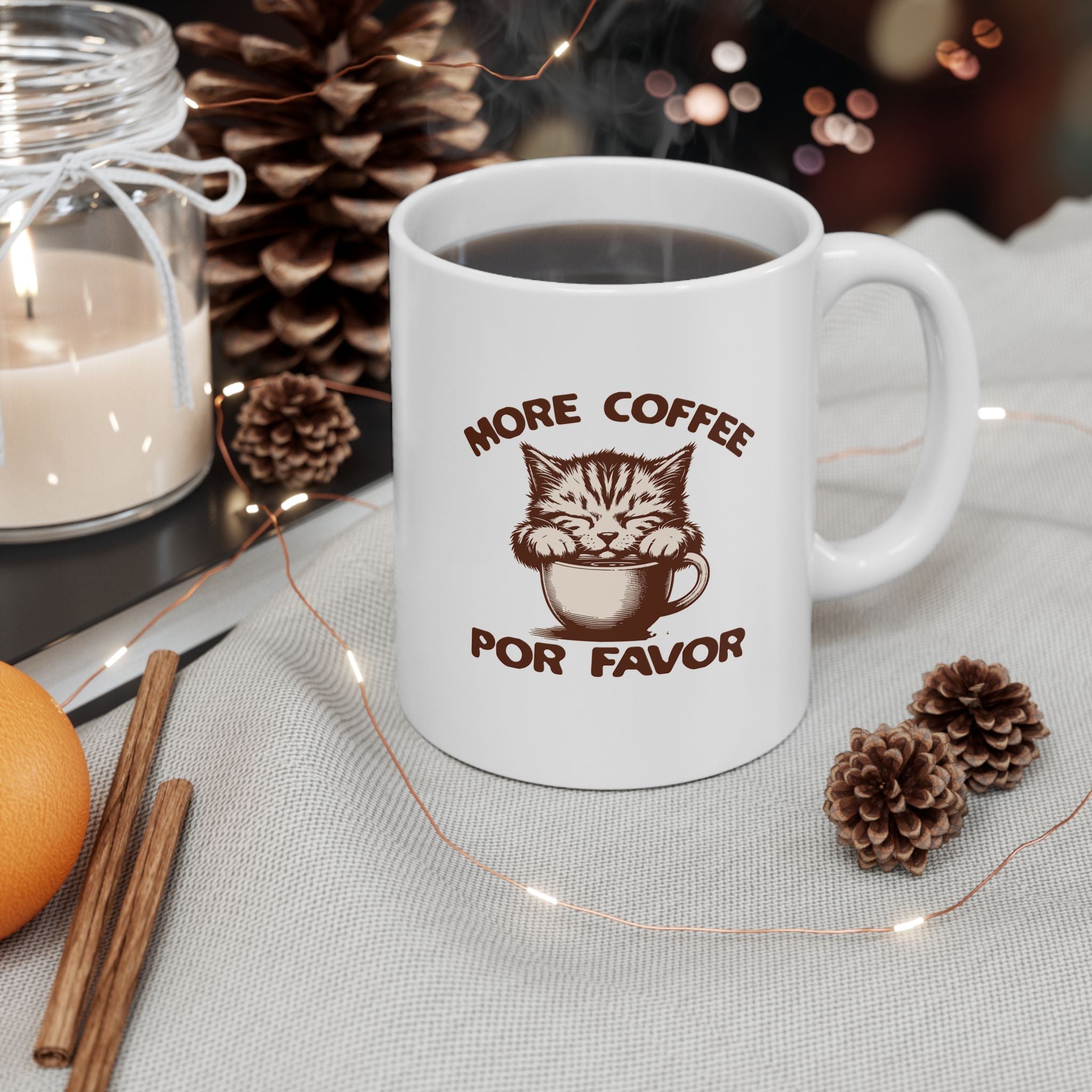 More Coffee Por Favor Funny Ceramic Mug, (11oz, 15oz), Gift for Mom, Gift for Dad, Gift for Coffee Lovers, Gift for Friend