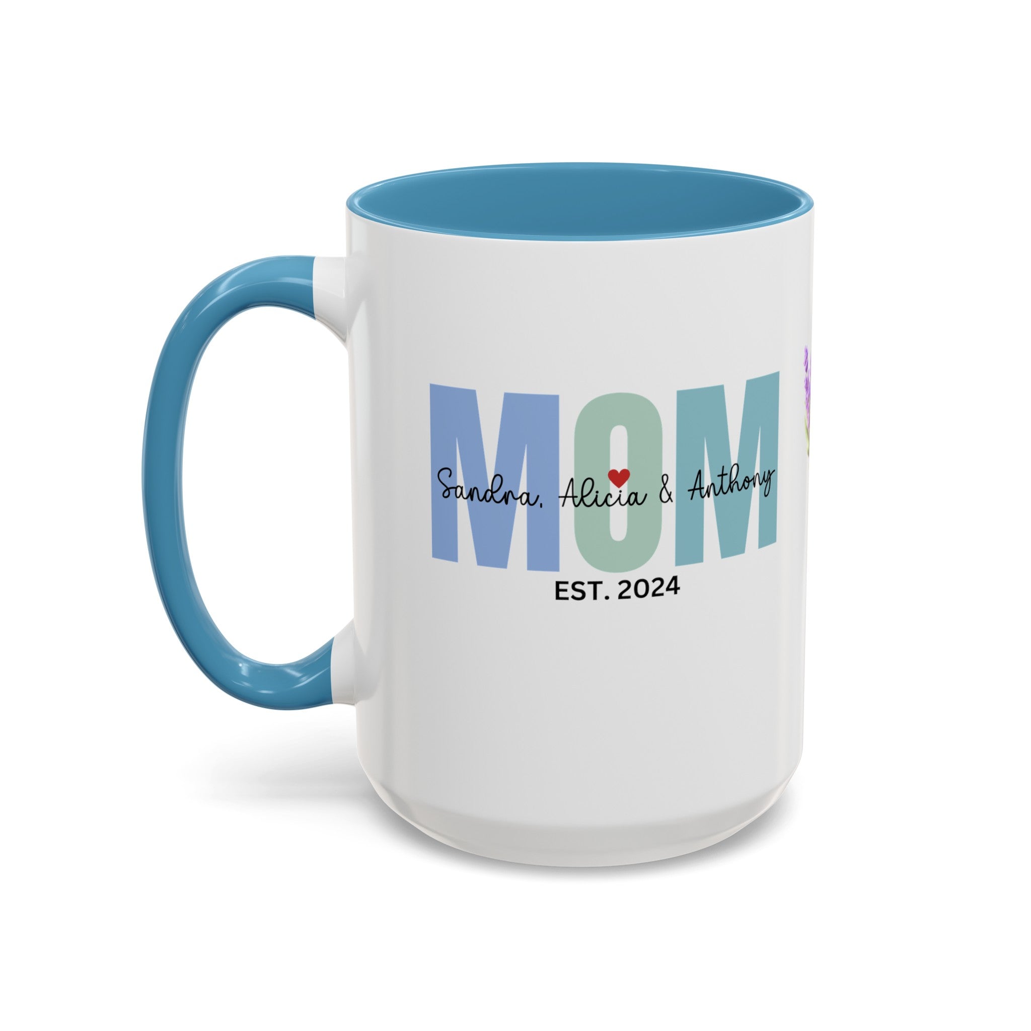 Personalized Mom Accent Coffee Mug, Gift for Mom, Happy Birthday Mom, Mother's Day gift, Mom's Mug, Mom's Coffee Mug