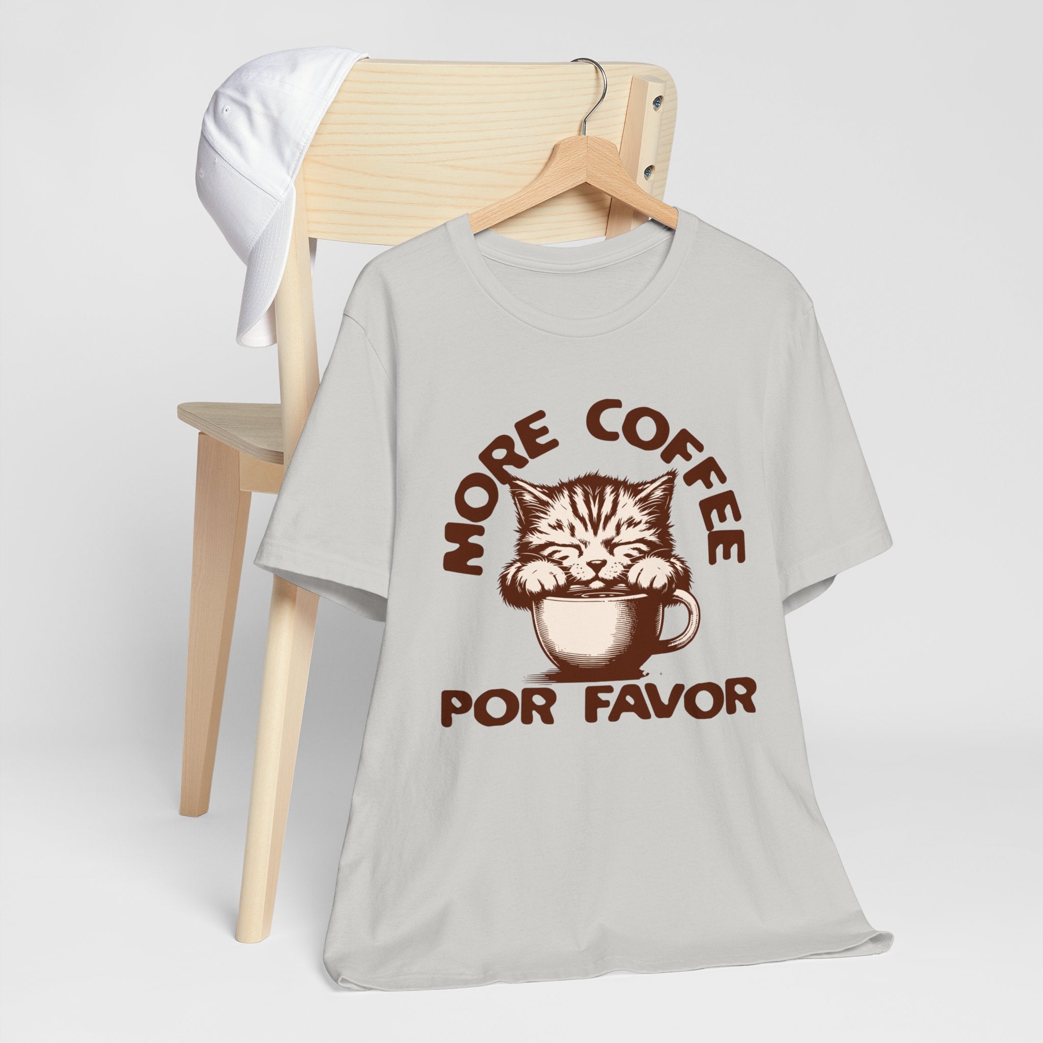 More Coffee Por Favor Funny Unisex Jersey Short Sleeve Tee, Gift for Mom, Gift for Dad, Gift for Teacher, Gift for friend