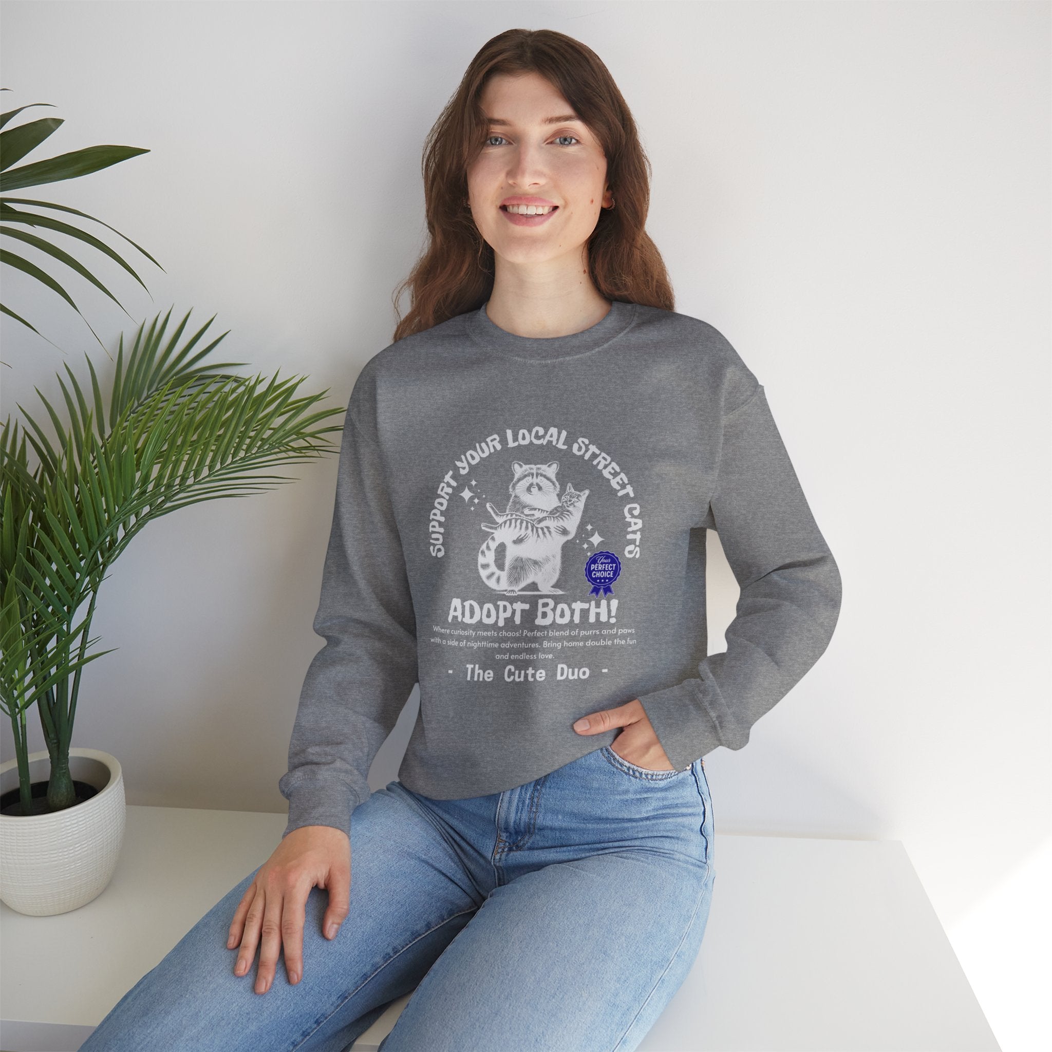 Funny Raccoon Unisex Sweatshirt, Support Your Local Street Cats Sweatshirt, Cat Lovers Shirt, Gift for Cat Lovers, Gift for Cat Mom