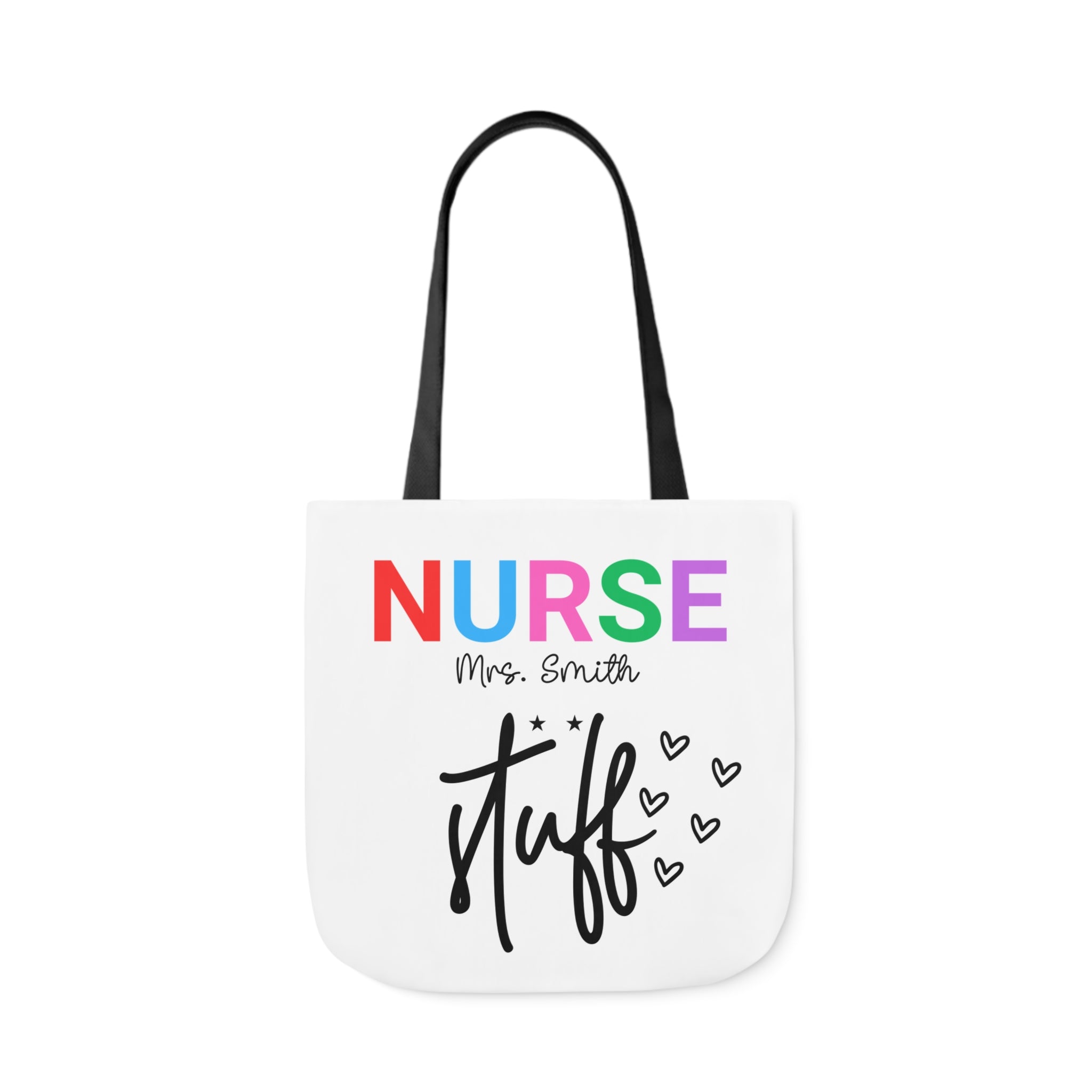 Custom Nurse Tote Bag with Colorful Straps - Perfect Gift for Healthcare Workers, Gift for Nurse, Nurse Appreciation, Nurse Graduation, Personalized Gift