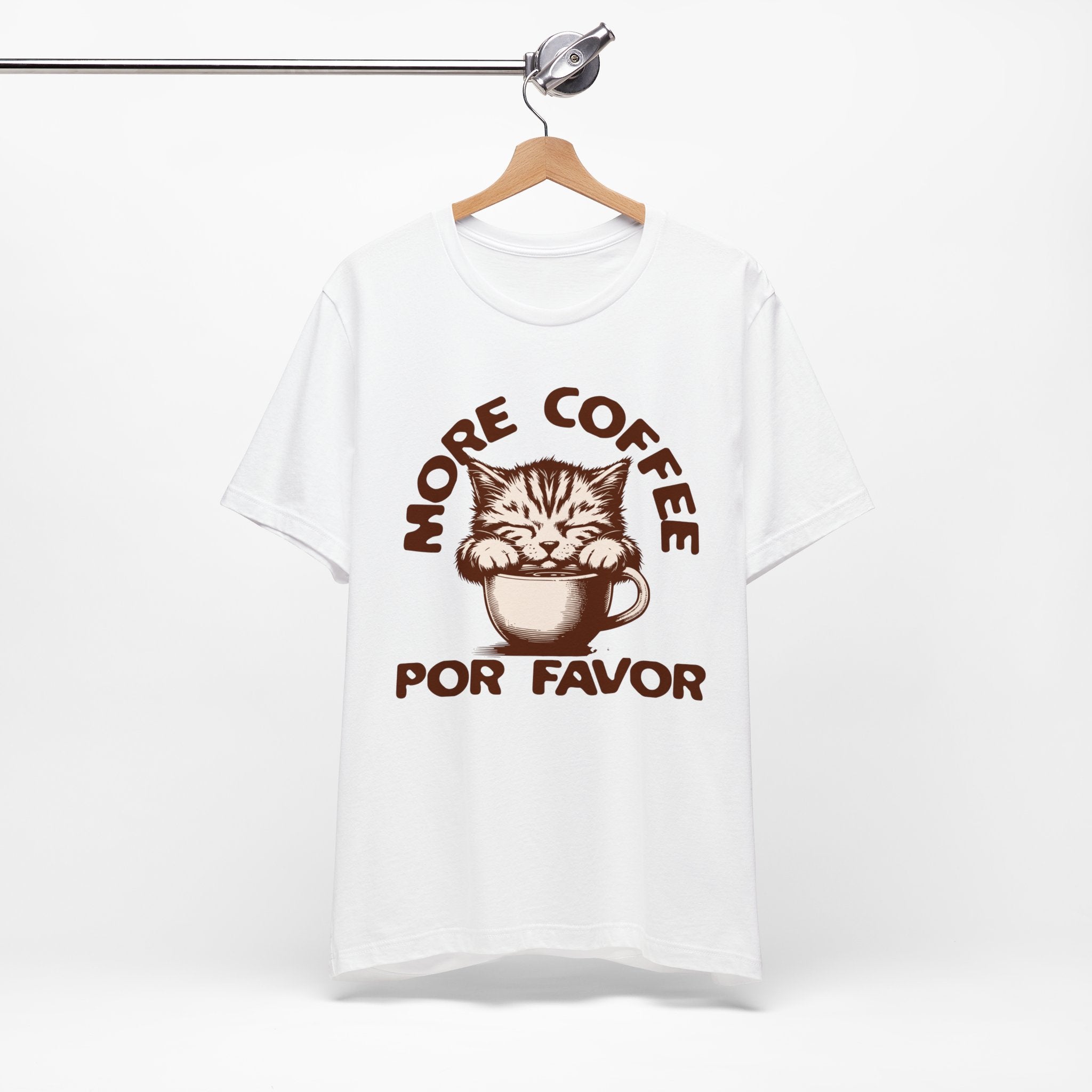 More Coffee Por Favor Funny Unisex Jersey Short Sleeve Tee, Gift for Mom, Gift for Dad, Gift for Teacher, Gift for friend