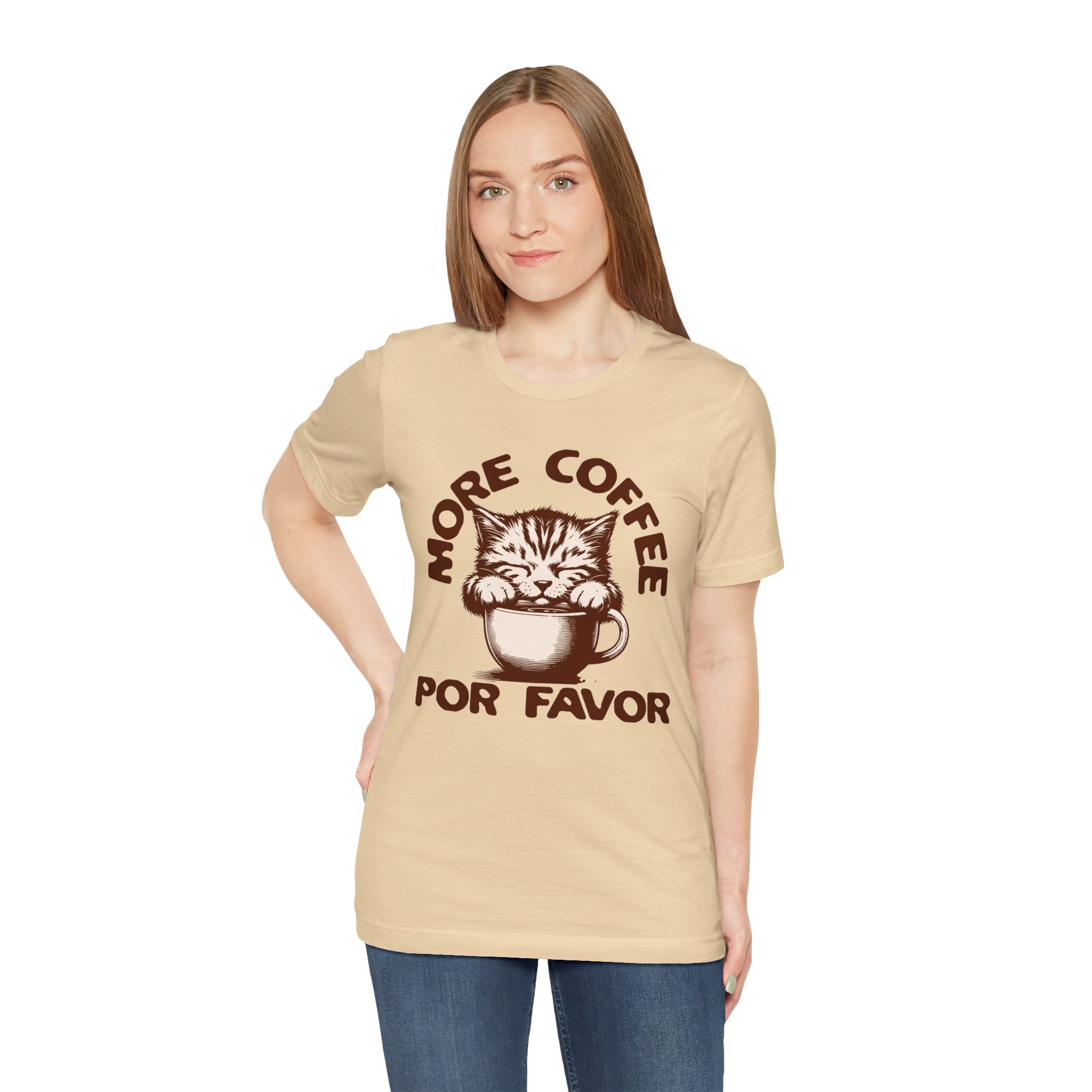 More Coffee Por Favor Funny Unisex Jersey Short Sleeve Tee, Gift for Mom, Gift for Dad, Gift for Teacher, Gift for friend