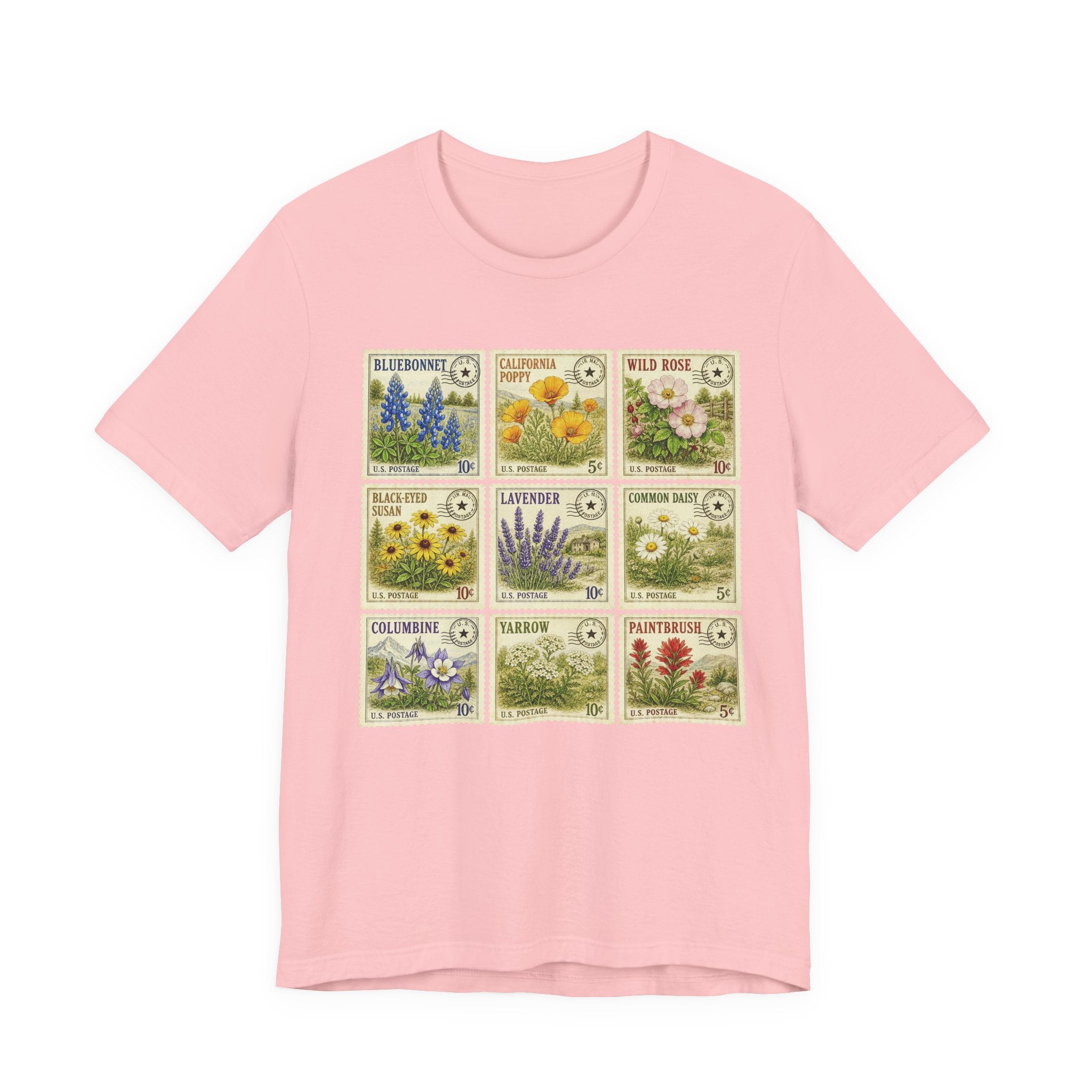 Vintage Wild Flower Shirt, Wildflower shirt, Wildflower Stamps