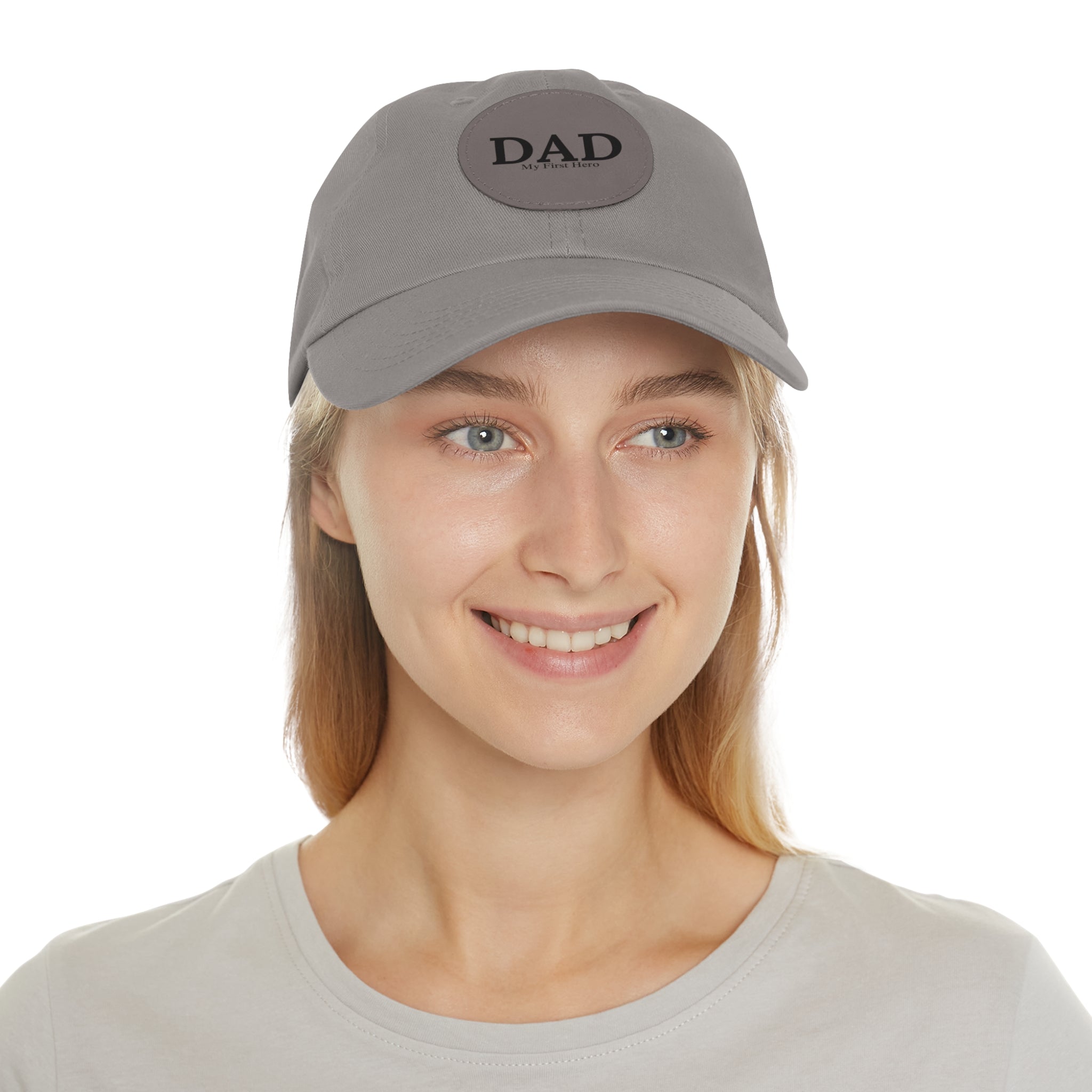 Happy Father's day Dad Hat with Leather Patch (Round), Gift for Dad, Father's Day Gift, Gift for New Dad