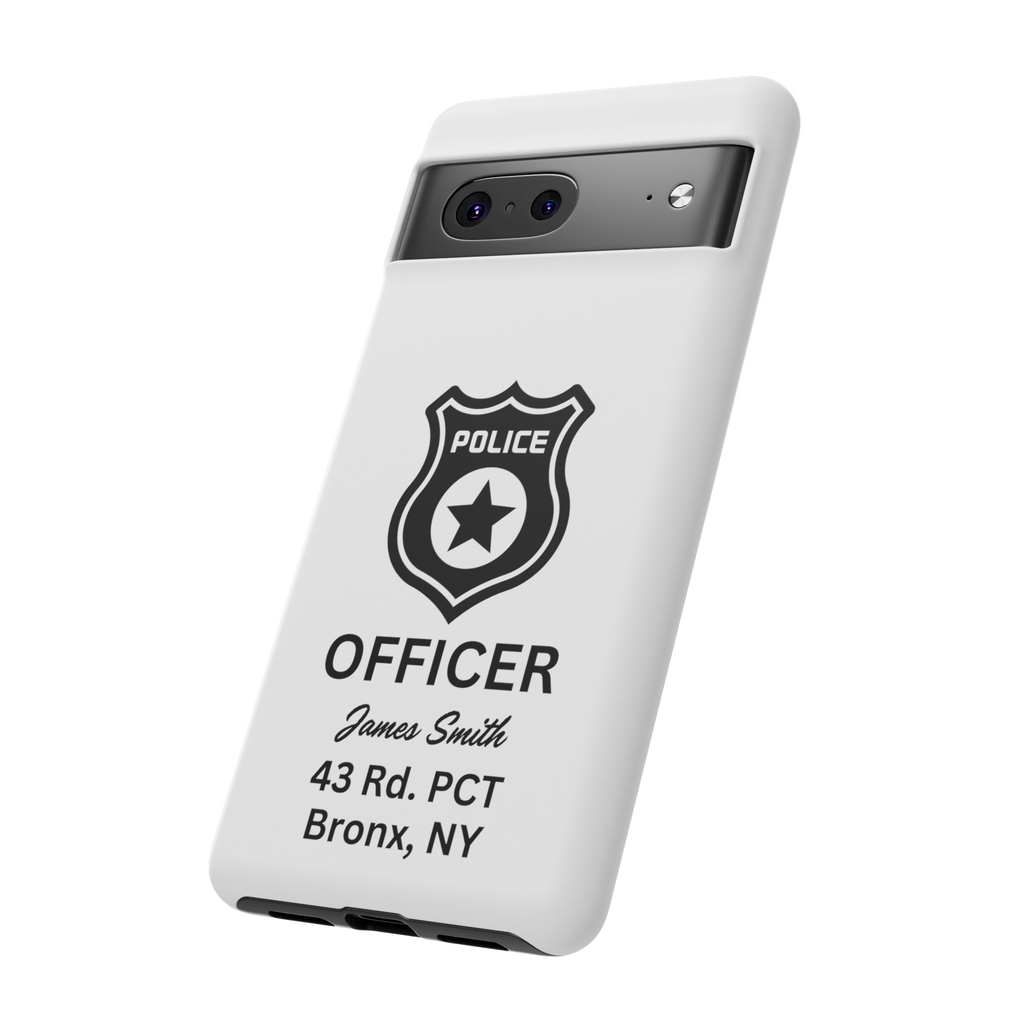 Personalized Police Officer iPhone, Samsung Tough Cases with Officer's Name and Precinct, Gift for Police Officers, Police Appreciation