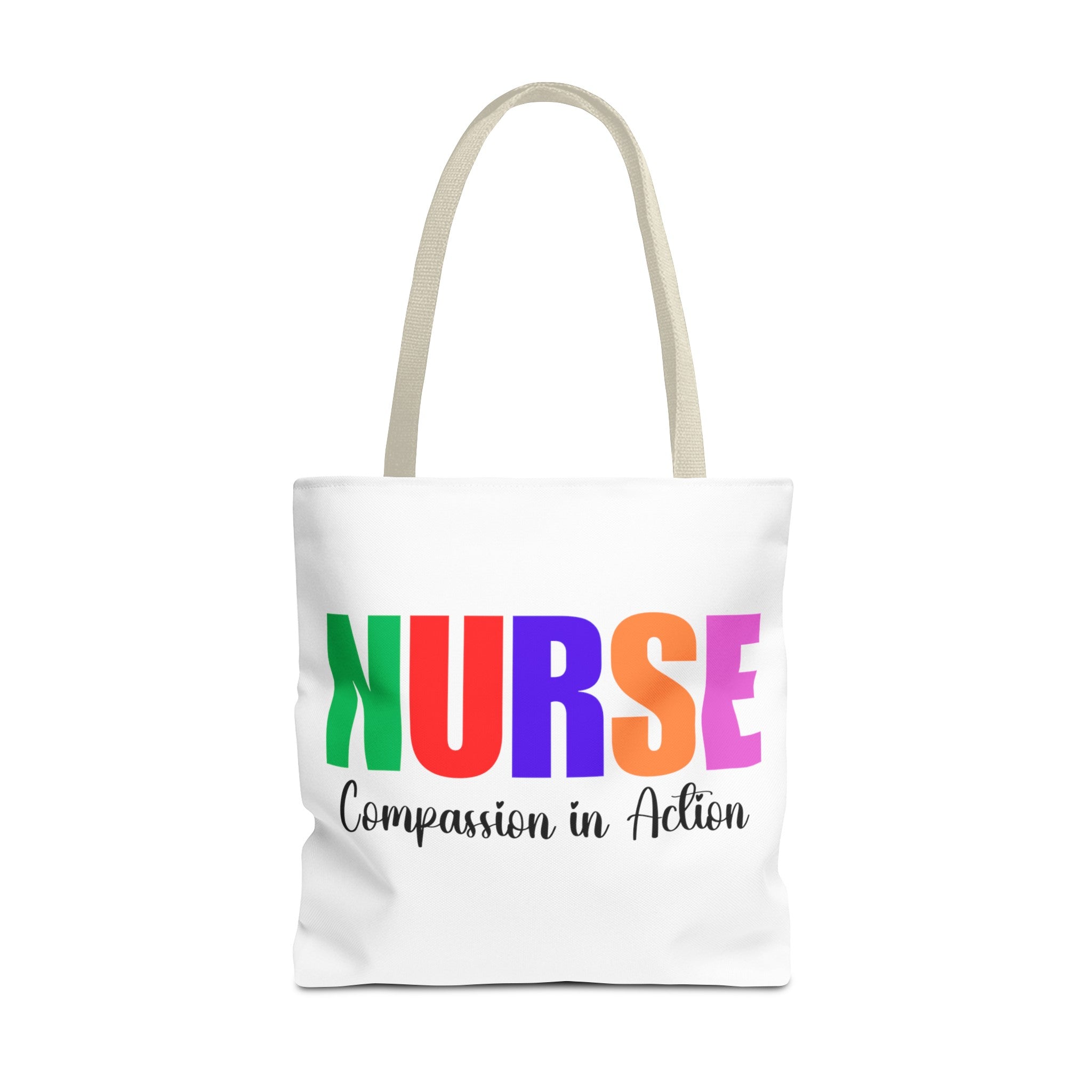 Nurse Compassion In Action Tote Bag (AOP), Gift for Nurse, Nurse Bag, Bag for Nurse