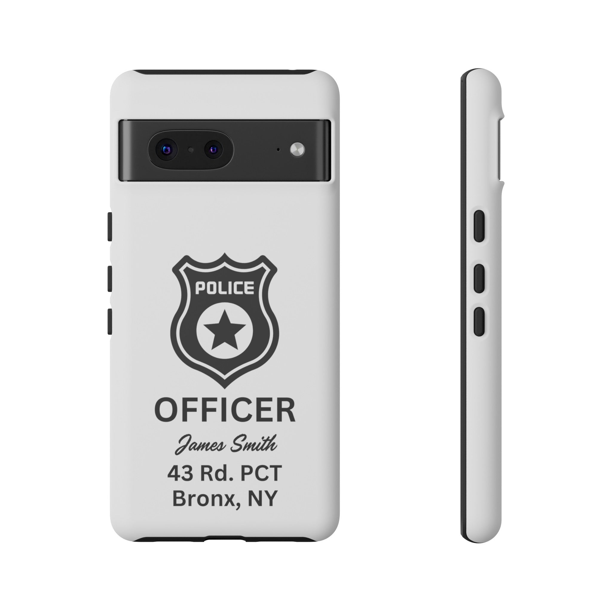 Personalized Police Officer iPhone, Samsung Tough Cases with Officer's Name and Precinct, Gift for Police Officers, Police Appreciation