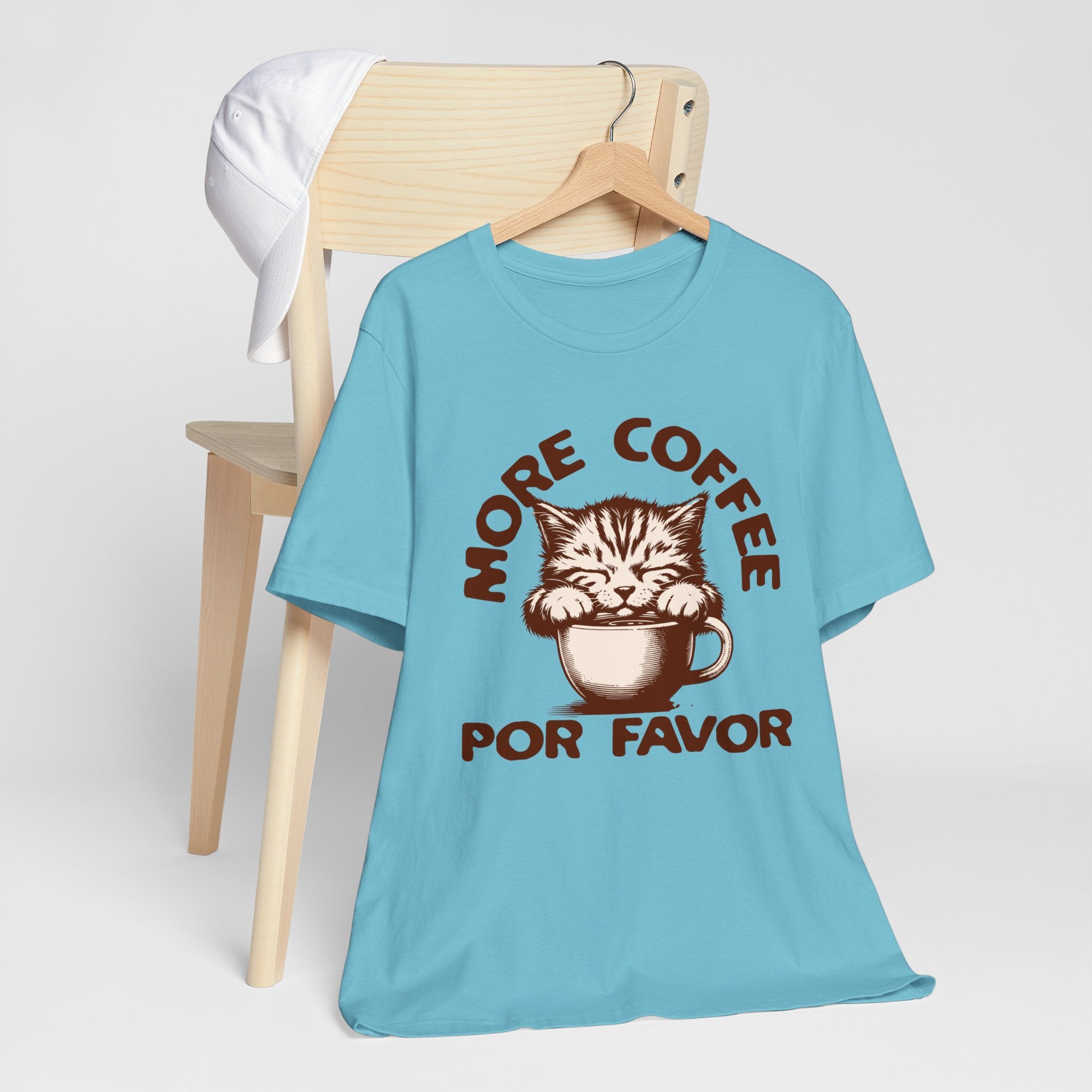 More Coffee Por Favor Funny Unisex Jersey Short Sleeve Tee, Gift for Mom, Gift for Dad, Gift for Teacher, Gift for friend