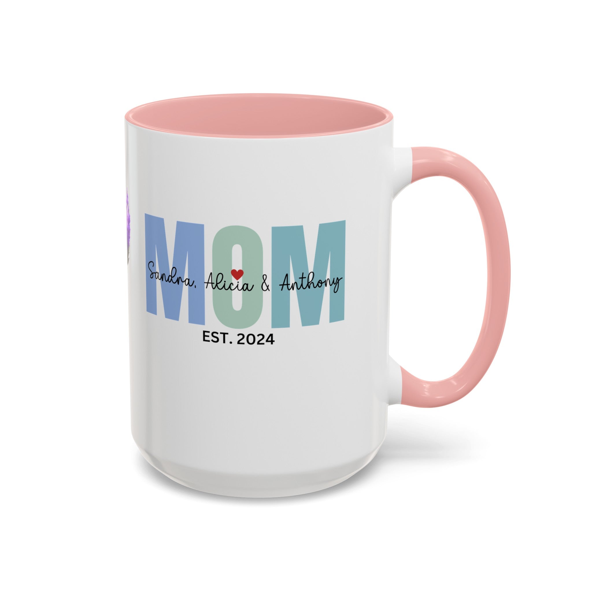 Personalized Mom Accent Coffee Mug, Gift for Mom, Happy Birthday Mom, Mother's Day gift, Mom's Mug, Mom's Coffee Mug