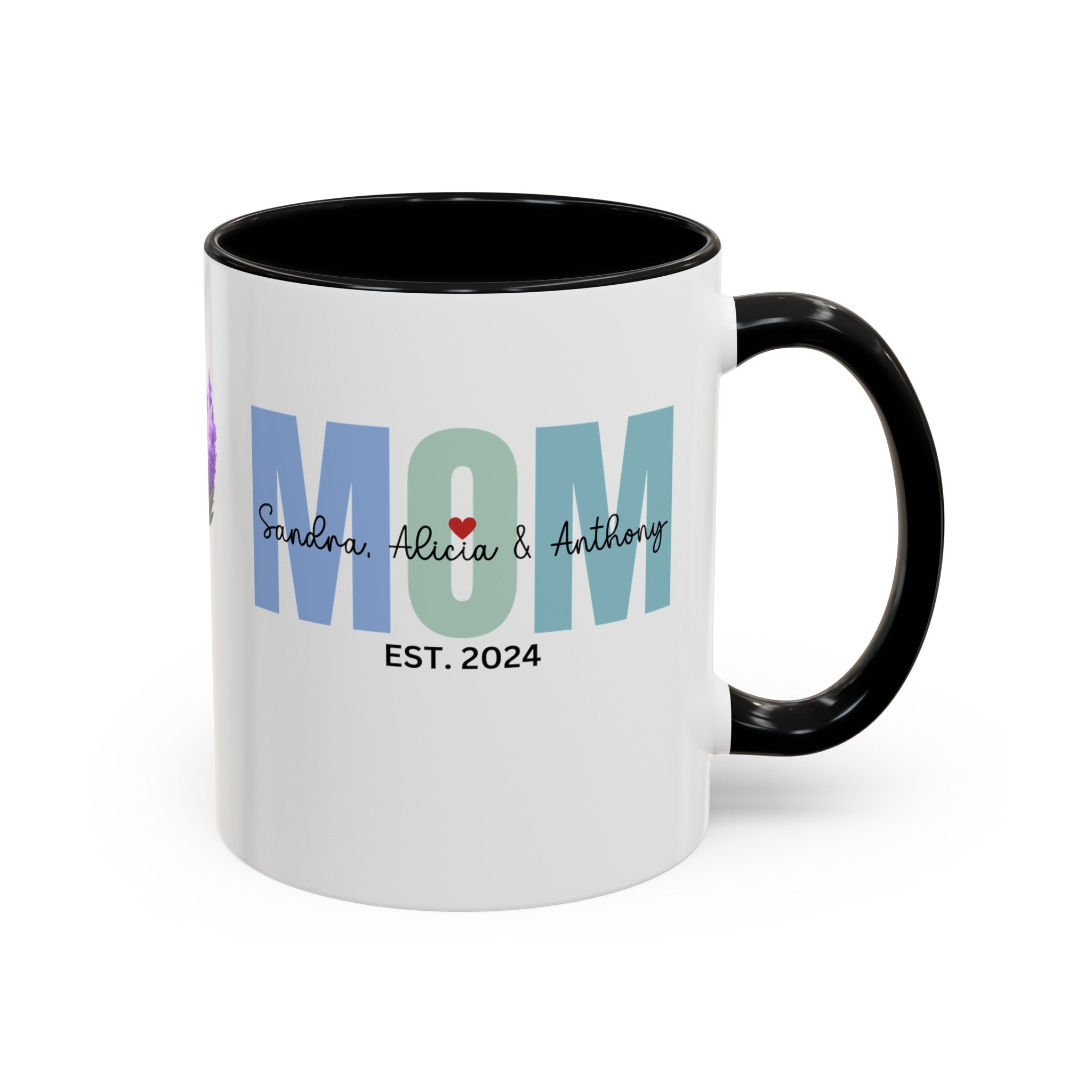 Personalized Mom Accent Coffee Mug, Gift for Mom, Happy Birthday Mom, Mother's Day gift, Mom's Mug, Mom's Coffee Mug