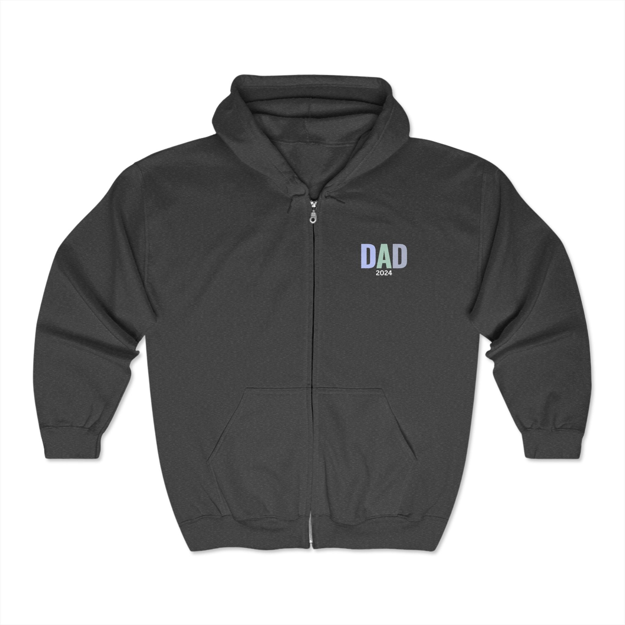 Personalized Dad 2024 Full Zip Hoodie - Perfect Gift for Father’s Day