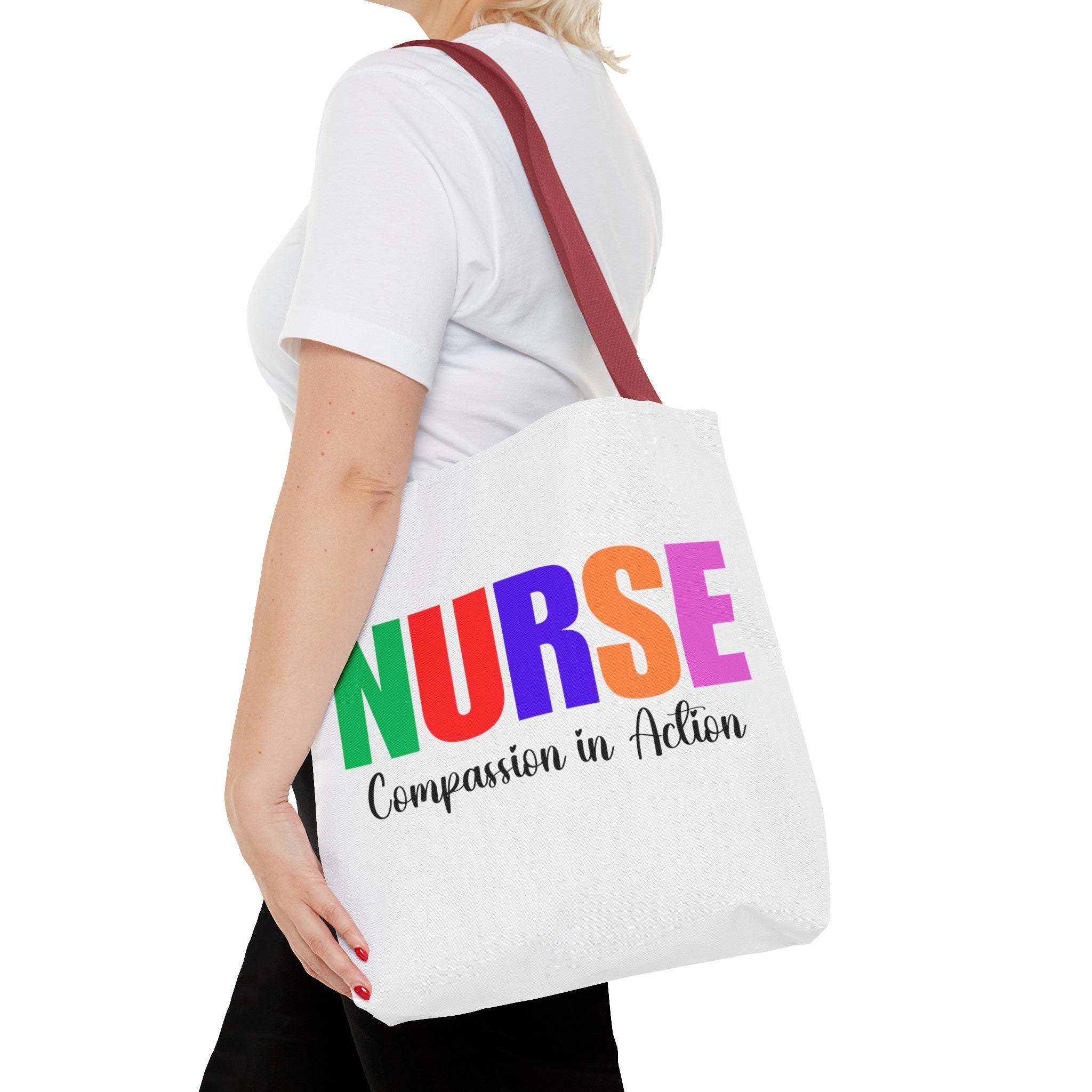 Nurse, Compassion In Action Tote Bag, Gift for Nurse, Nurse Appreciation Gift, Nurse Graduation Gift