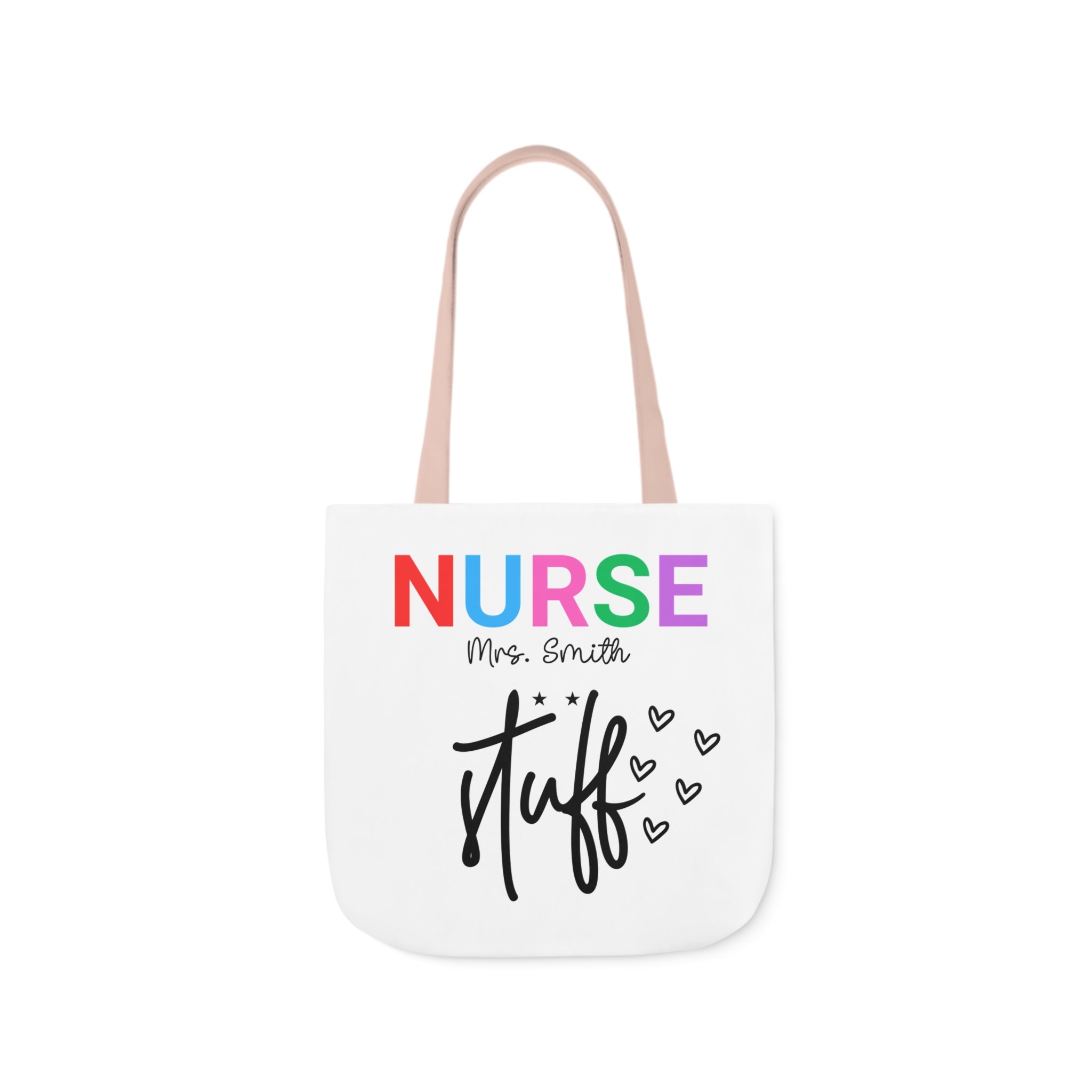 Custom Nurse Tote Bag with Colorful Straps - Perfect Gift for Healthcare Workers, Gift for Nurse, Nurse Appreciation, Nurse Graduation, Personalized Gift