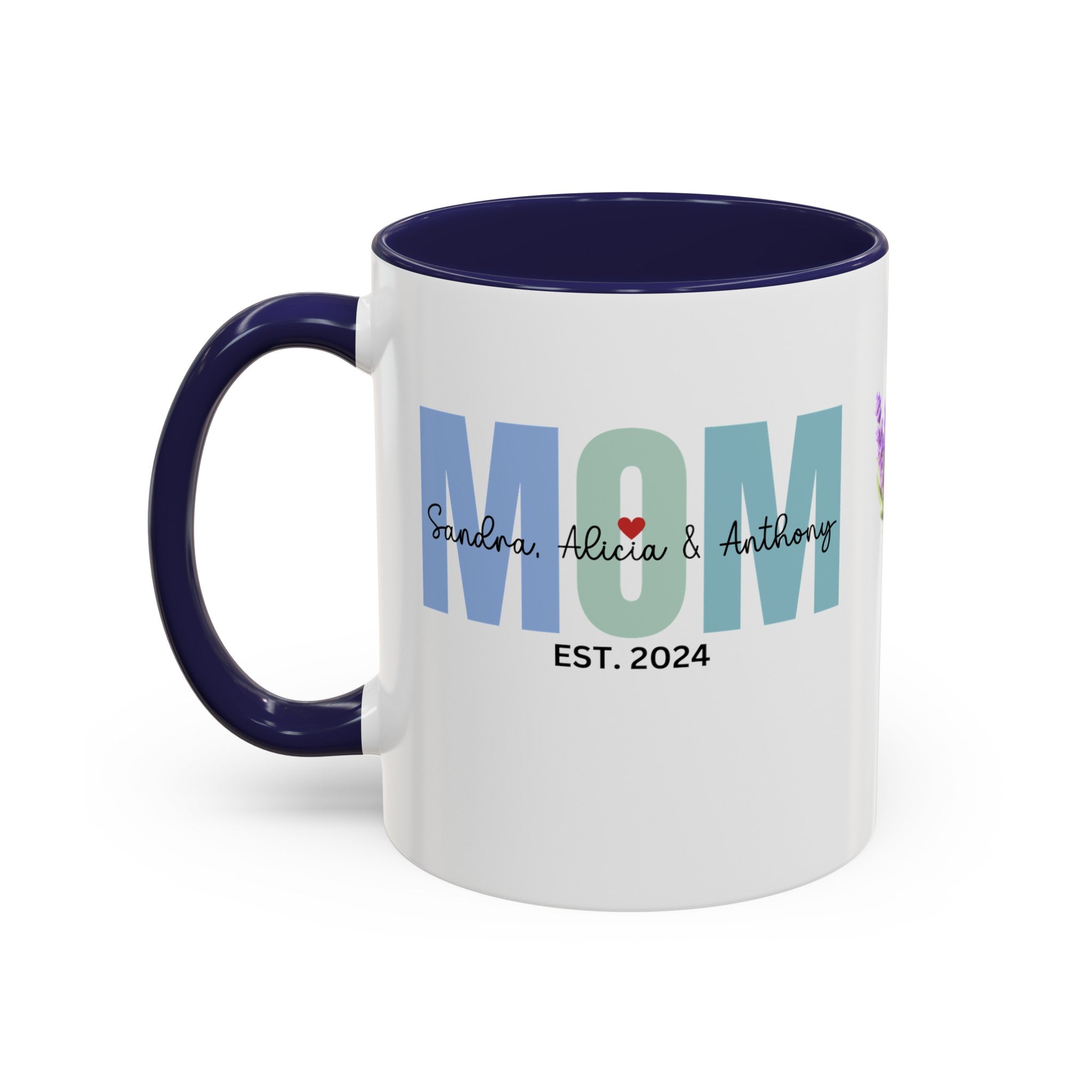 Personalized Mom Accent Coffee Mug, Gift for Mom, Happy Birthday Mom, Mother's Day gift, Mom's Mug, Mom's Coffee Mug