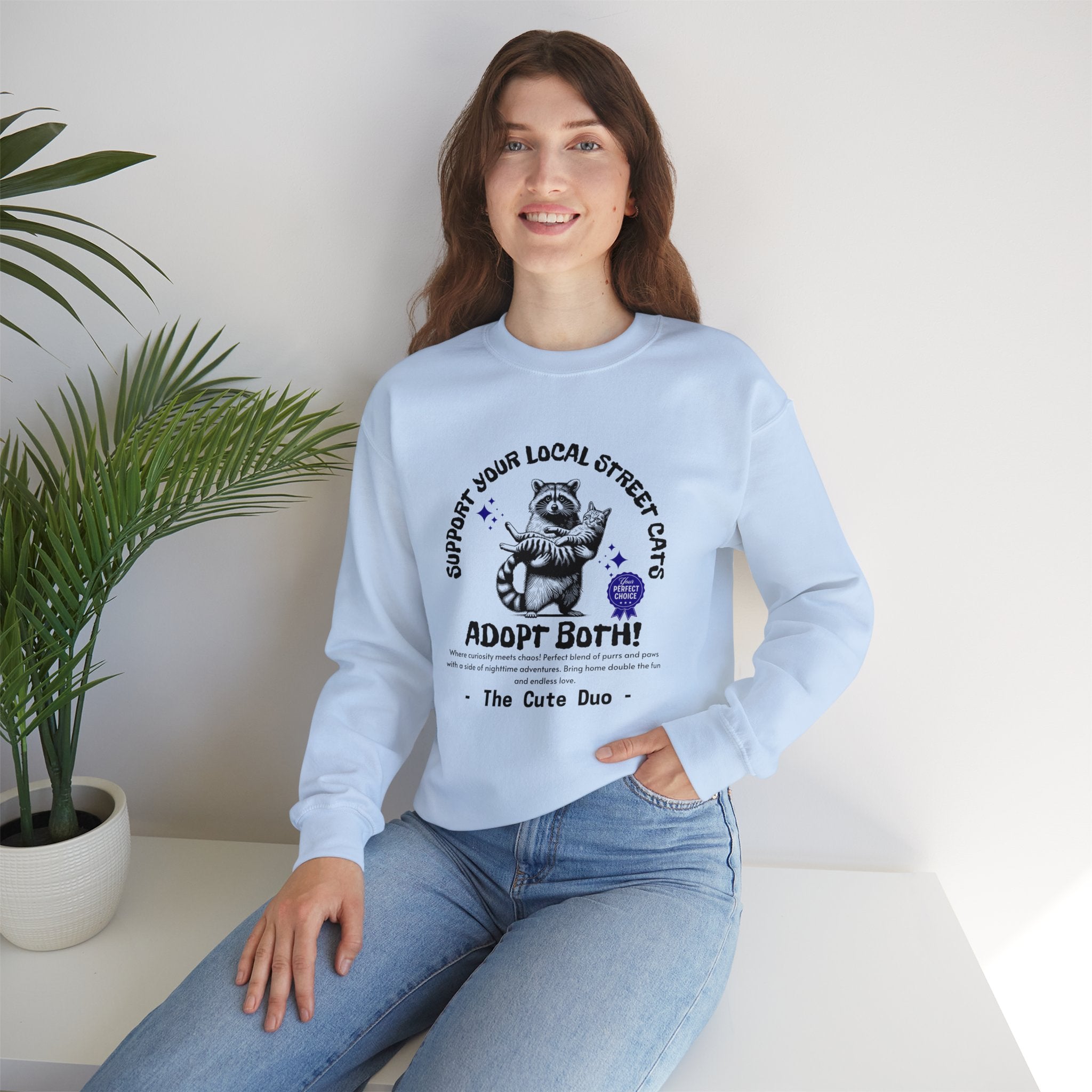 Funny Raccoon Unisex Sweatshirt, Support Your Local Street Cats Sweatshirt, Cat Lovers Shirt, Gift for Cat Lovers, Gift for Cat Mom