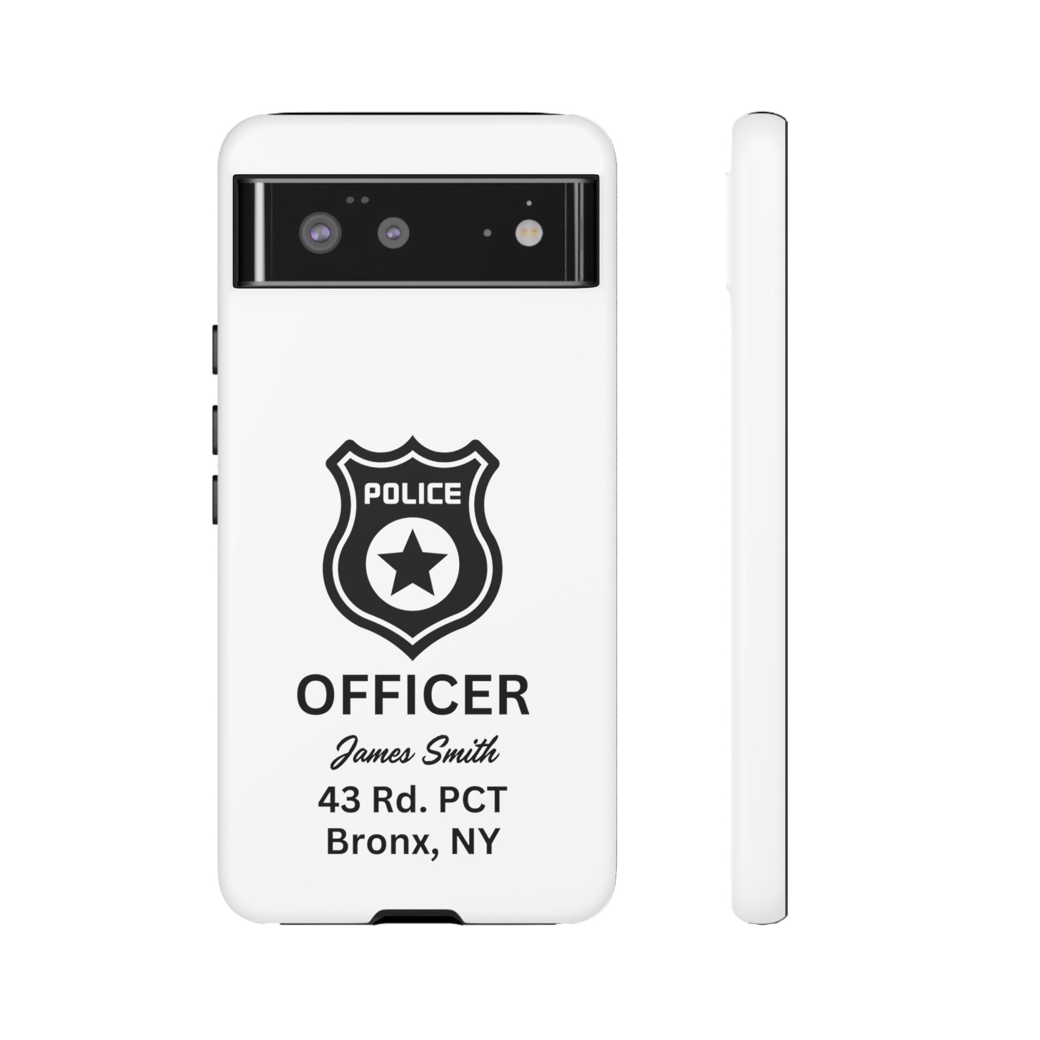 Personalized Police Officer iPhone, Samsung Tough Cases with Officer's Name and Precinct, Gift for Police Officers, Police Appreciation