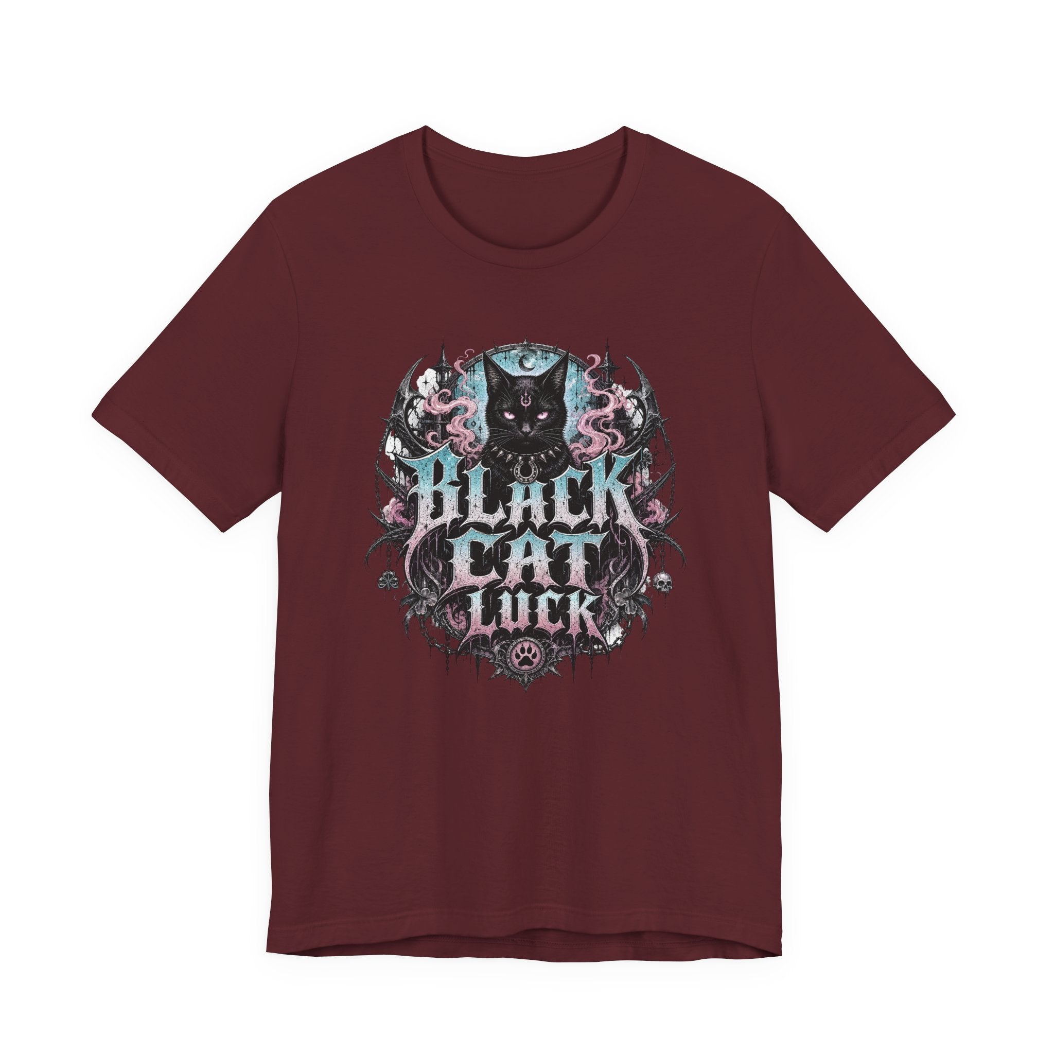Black Cat Gothic Shirt, Gildan 3001 Witchy tee, Black Cat t-shirt