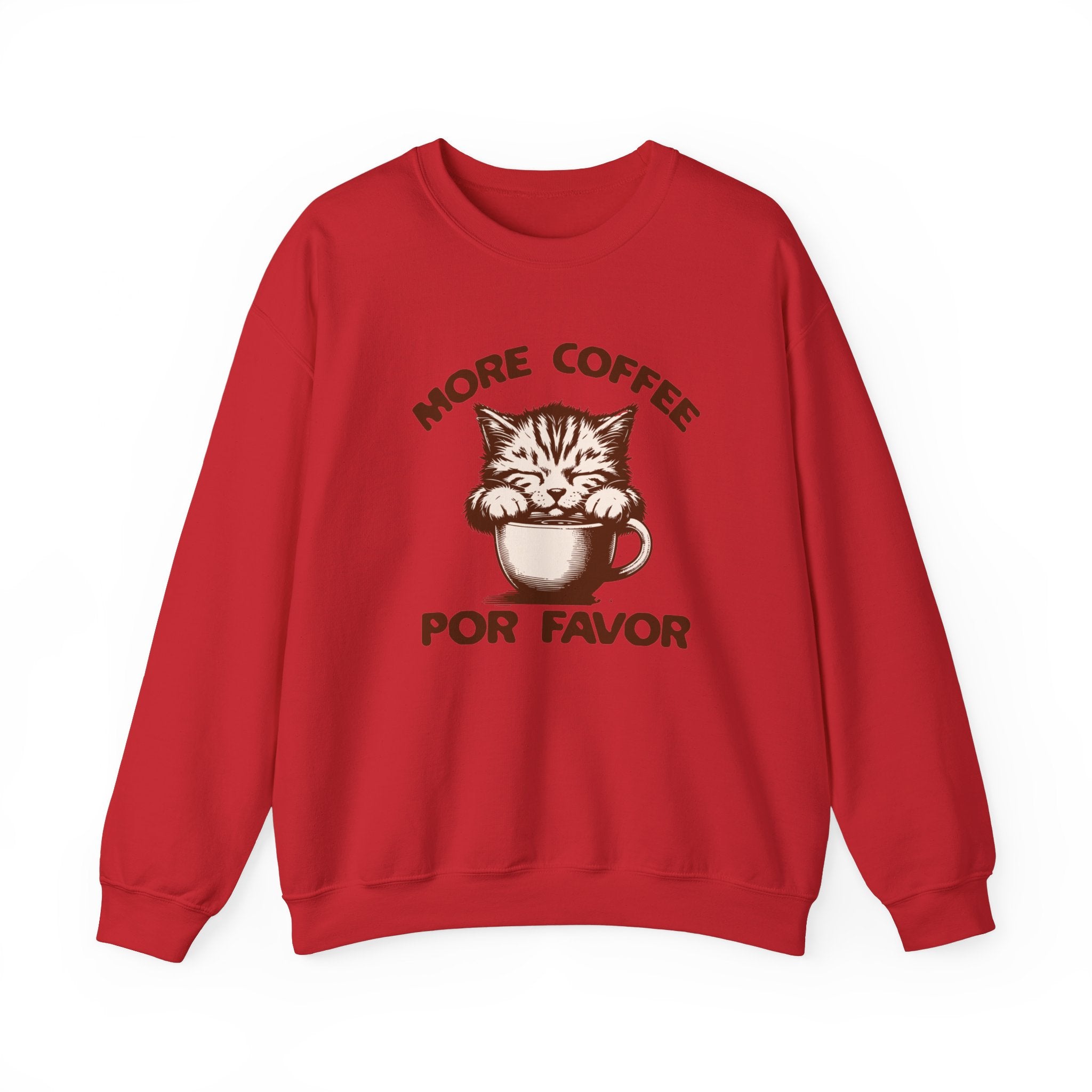 More Coffee Por Favor Funny Unisex Heavy Blend™ Crewneck Sweatshirt, Gift for Mom, Gift for Dad, Gift for Teacher, Gift for friend