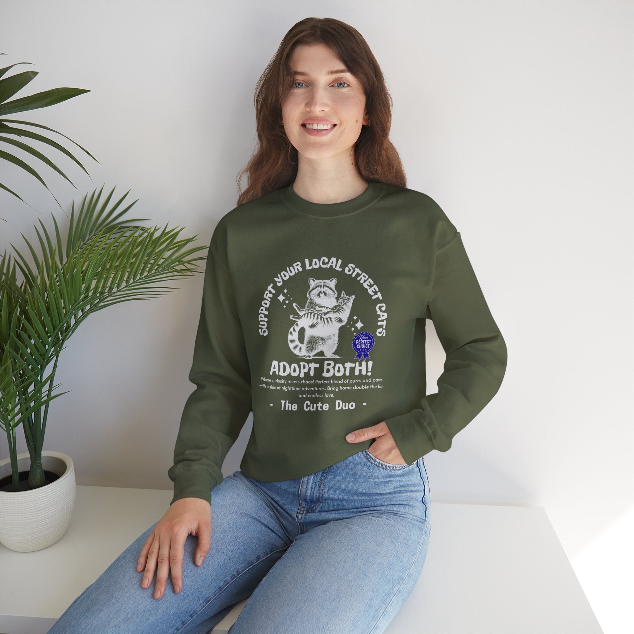 Funny Raccoon Unisex Sweatshirt, Support Your Local Street Cats Sweatshirt, Cat Lovers Shirt, Gift for Cat Lovers, Gift for Cat Mom