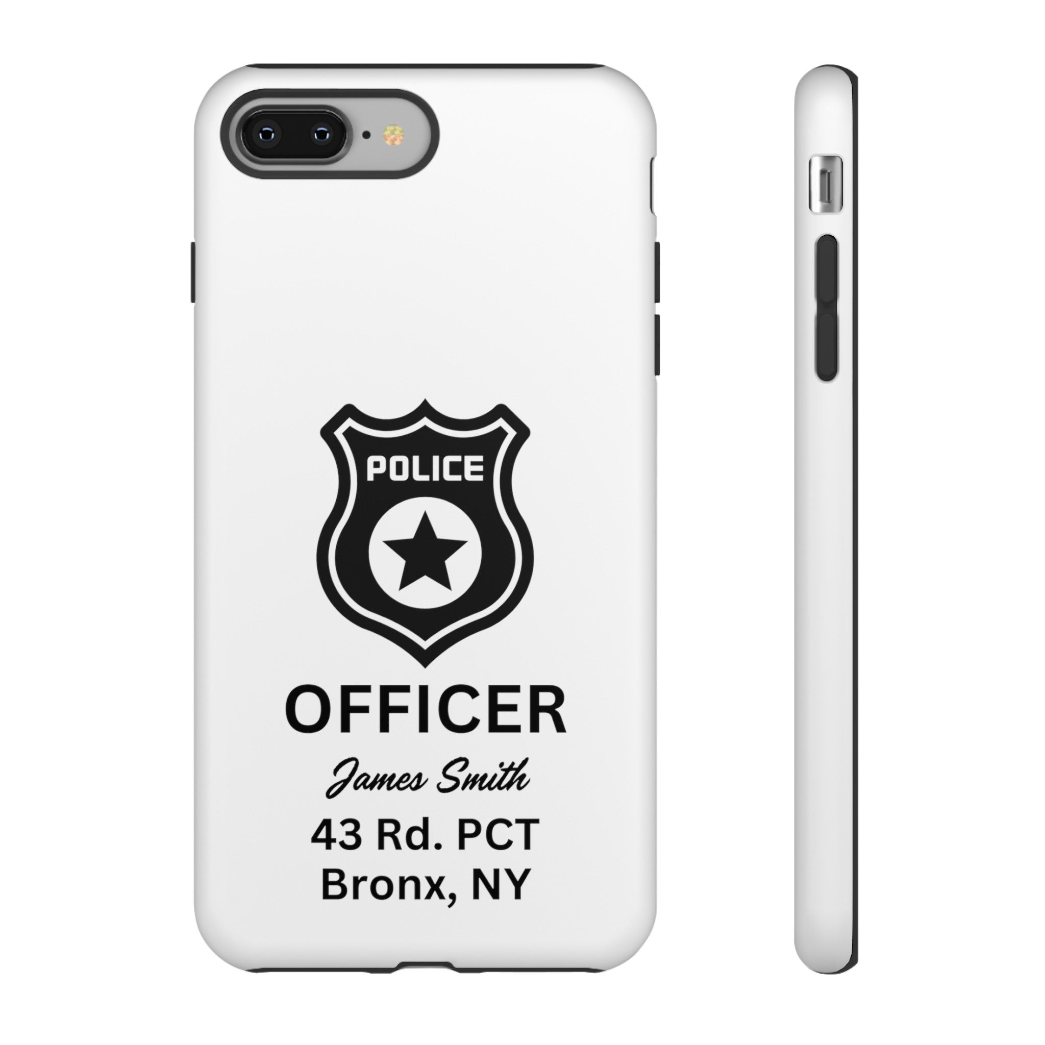 Personalized Police Officer iPhone, Samsung Tough Cases with Officer's Name and Precinct, Gift for Police Officers, Police Appreciation