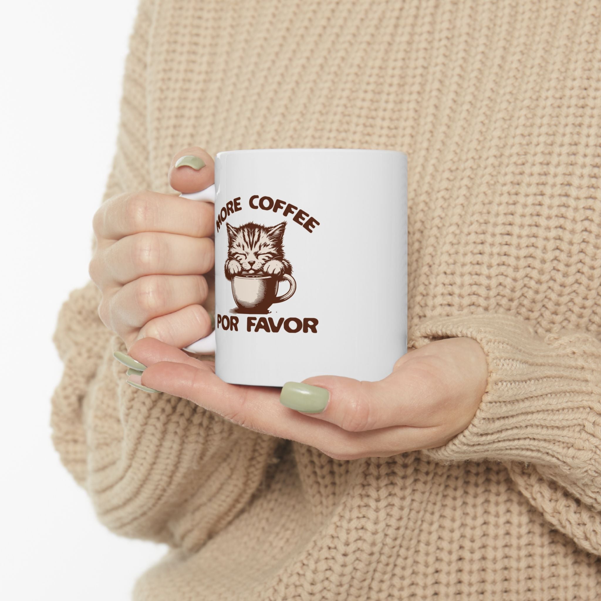 More Coffee Por Favor Funny Ceramic Mug, (11oz, 15oz), Gift for Mom, Gift for Dad, Gift for Coffee Lovers, Gift for Friend