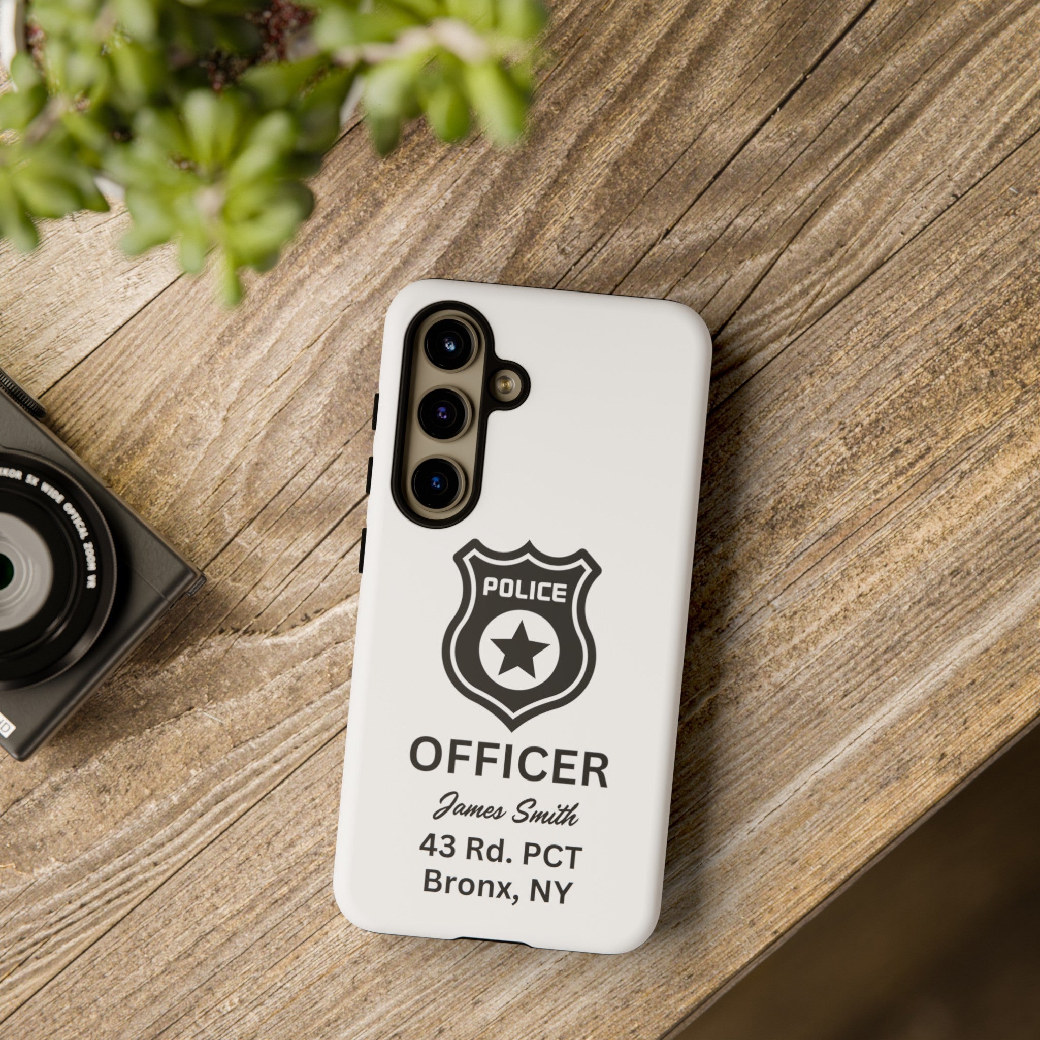 Personalized Police Officer iPhone, Samsung Tough Cases with Officer's Name and Precinct, Gift for Police Officers, Police Appreciation