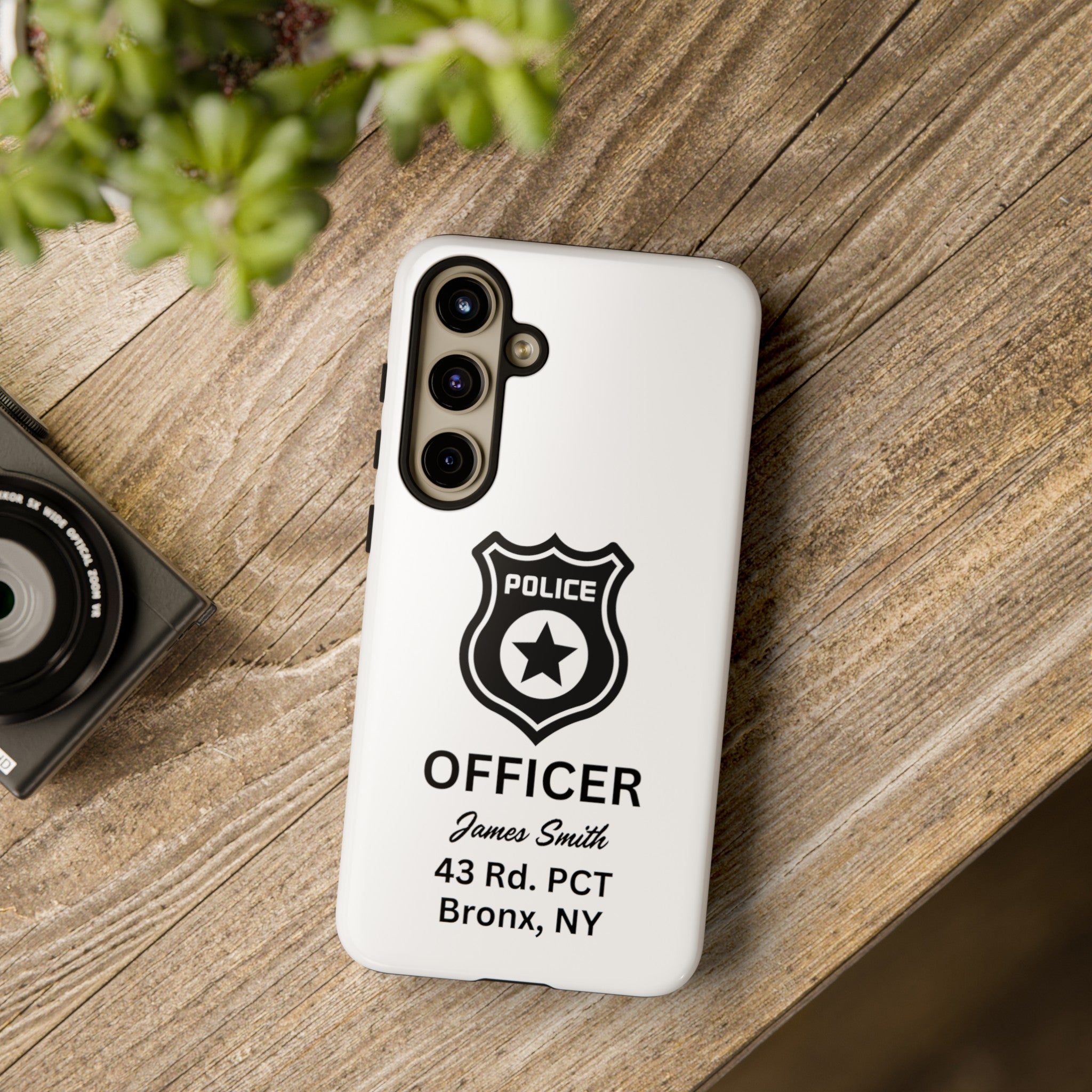 Personalized Police Officer iPhone, Samsung Tough Cases with Officer's Name and Precinct, Gift for Police Officers, Police Appreciation