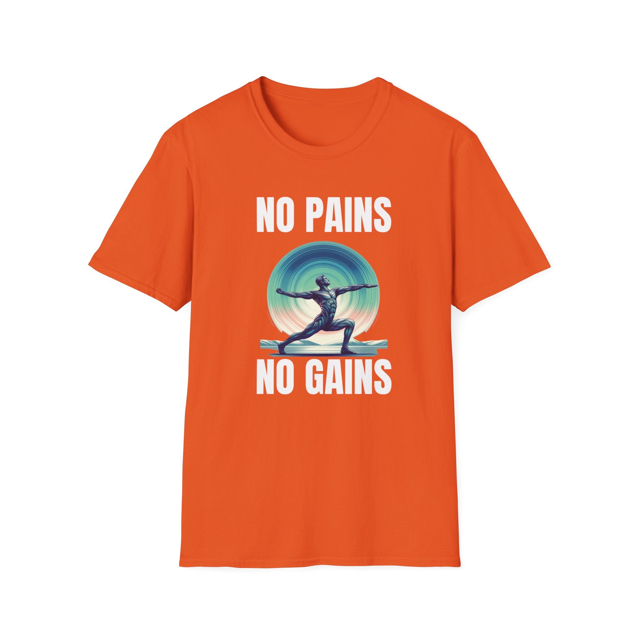 No Pains No Gains Unisex Softstyle Motivational Inspirational Crew Neck T-Shirt, For Teachers, Principal, Counselors