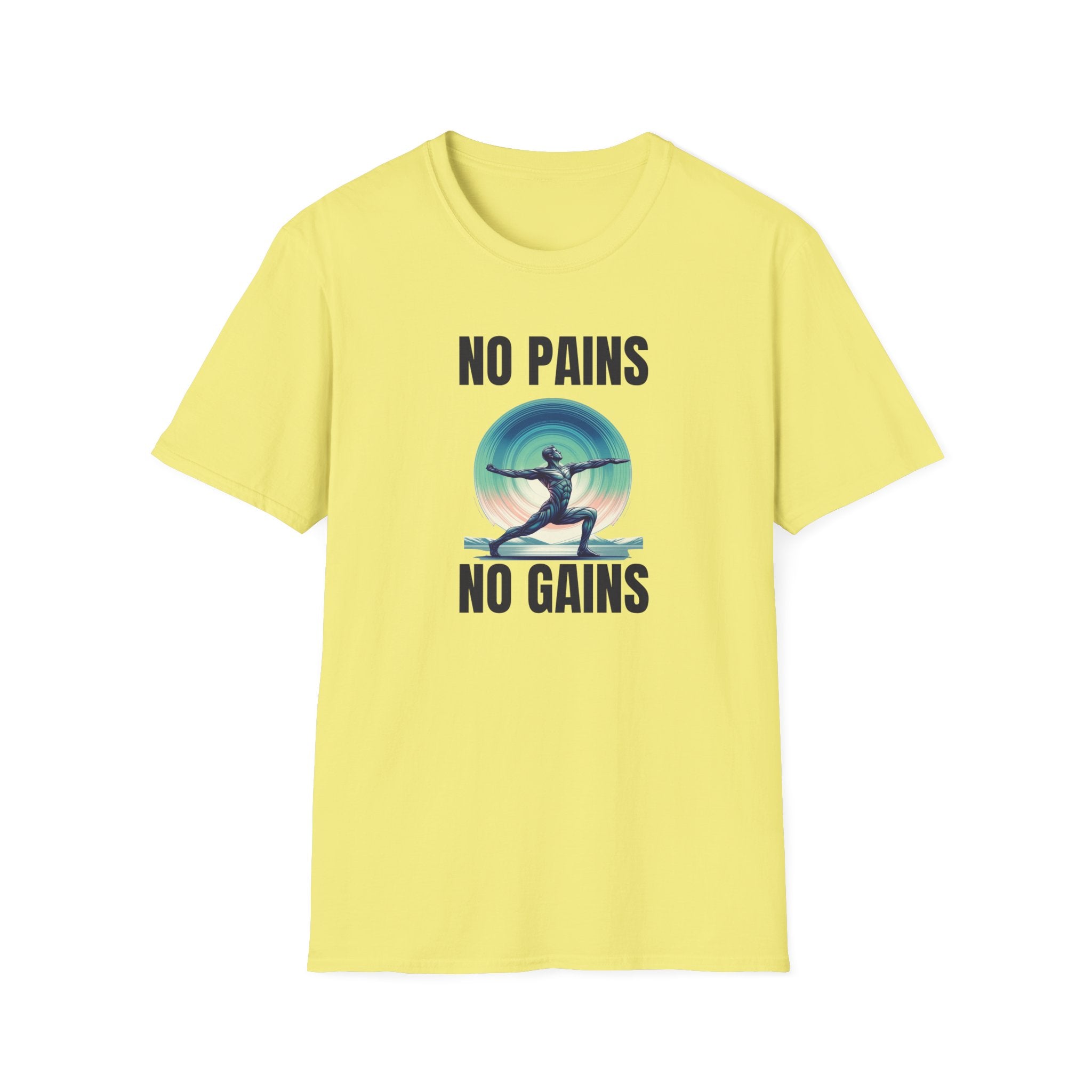 No Pains, No Gains Unisex Softstyle Crew Neck T-Shirt, Motivational T-shirt
