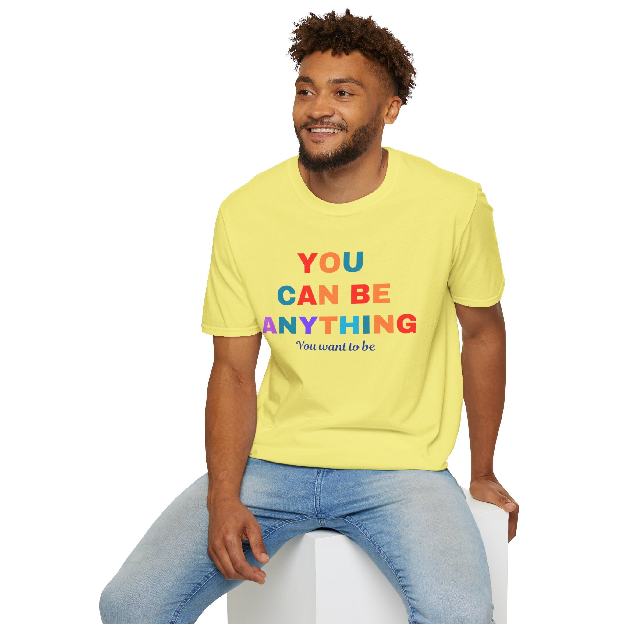 You Can be Anything You wan to Be Unisex Softstyle T-shirt, Teacher T-shirt, Motivational T-shirt, Graphic Tees, Social Worker T-shirt
