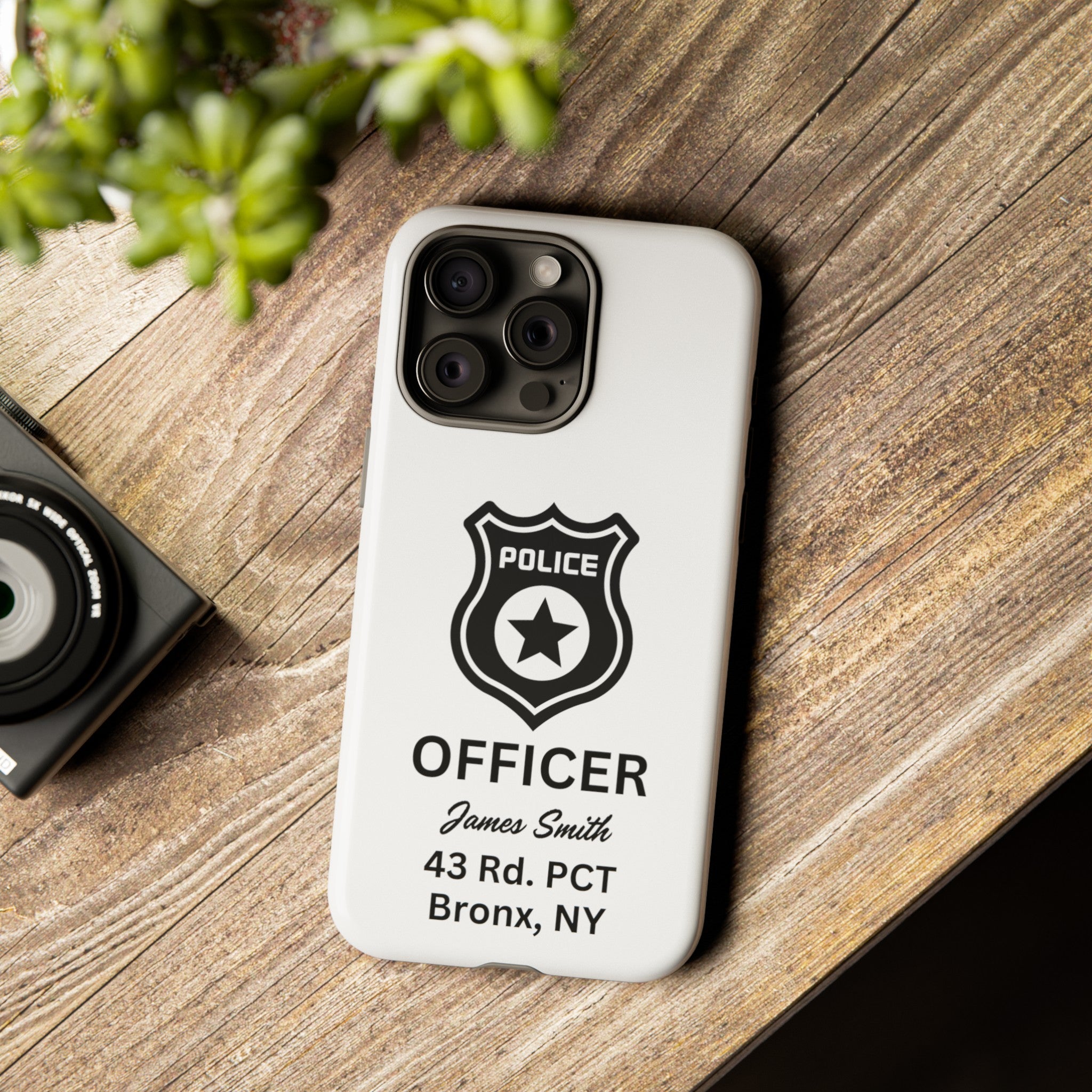 Personalized Police Officer iPhone, Samsung Tough Cases with Officer's Name and Precinct, Gift for Police Officers, Police Appreciation