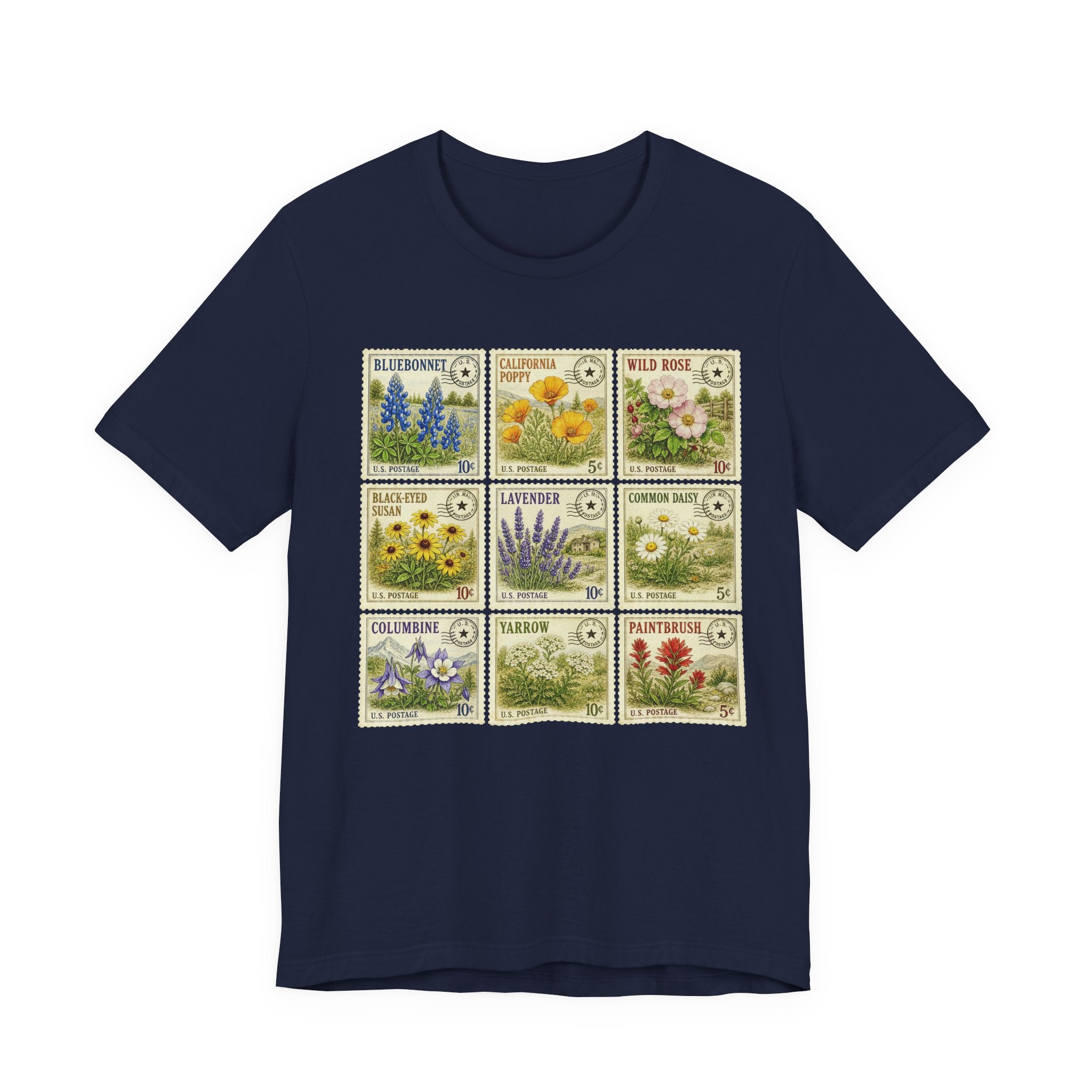 Vintage Wild Flower Shirt, Wildflower shirt, Wildflower Stamps