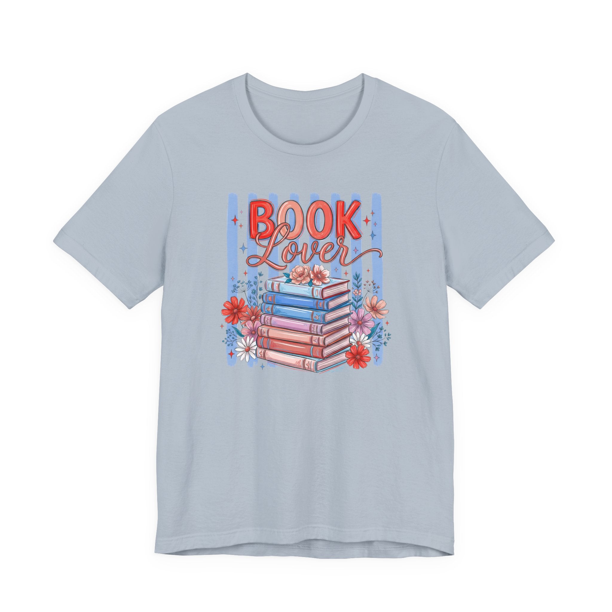 Book Lover Shirt,  Bella Canvas 3001 Striped Bookish Tee, Gift for Book Lover