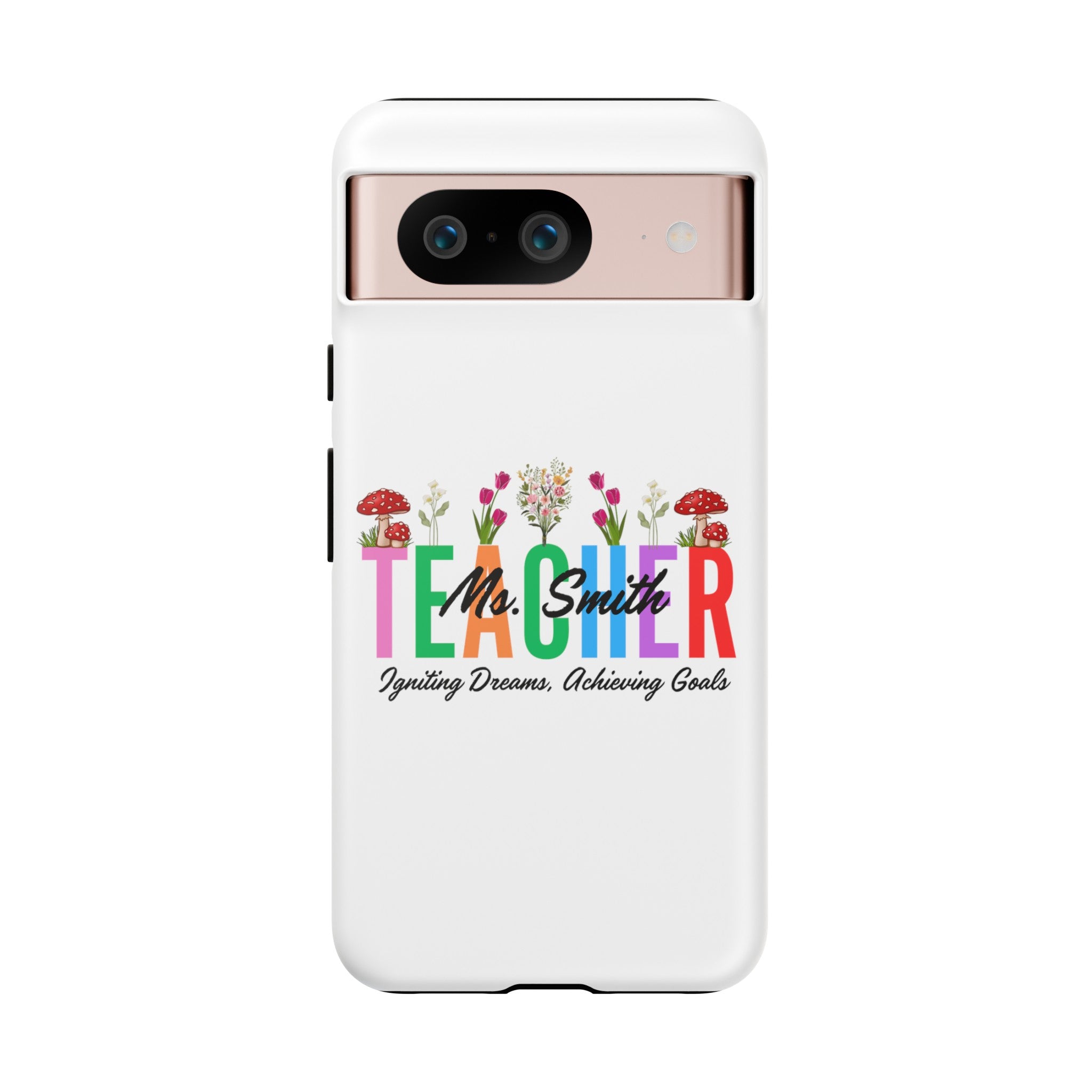 Personalized Floral Teacher iPhones and Samsung Galaxy Tough Cases, Teacher Name, Gift for teacher, Teacher's Appreciation