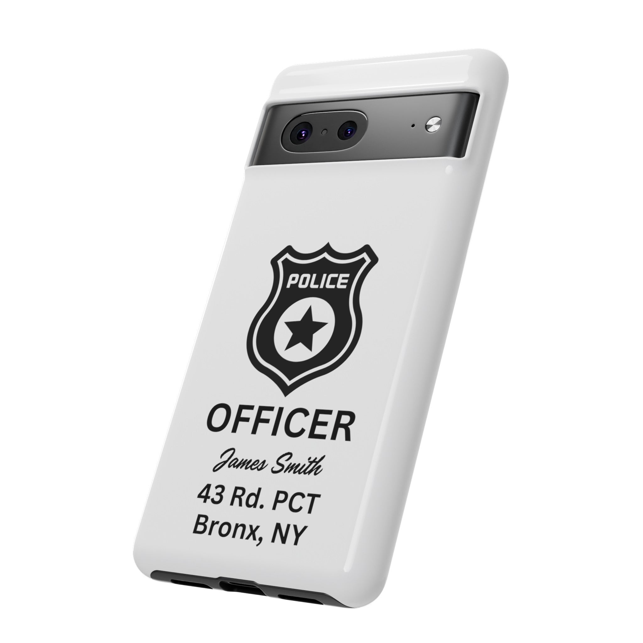 Personalized Police Officer iPhone, Samsung Tough Cases with Officer's Name and Precinct, Gift for Police Officers, Police Appreciation