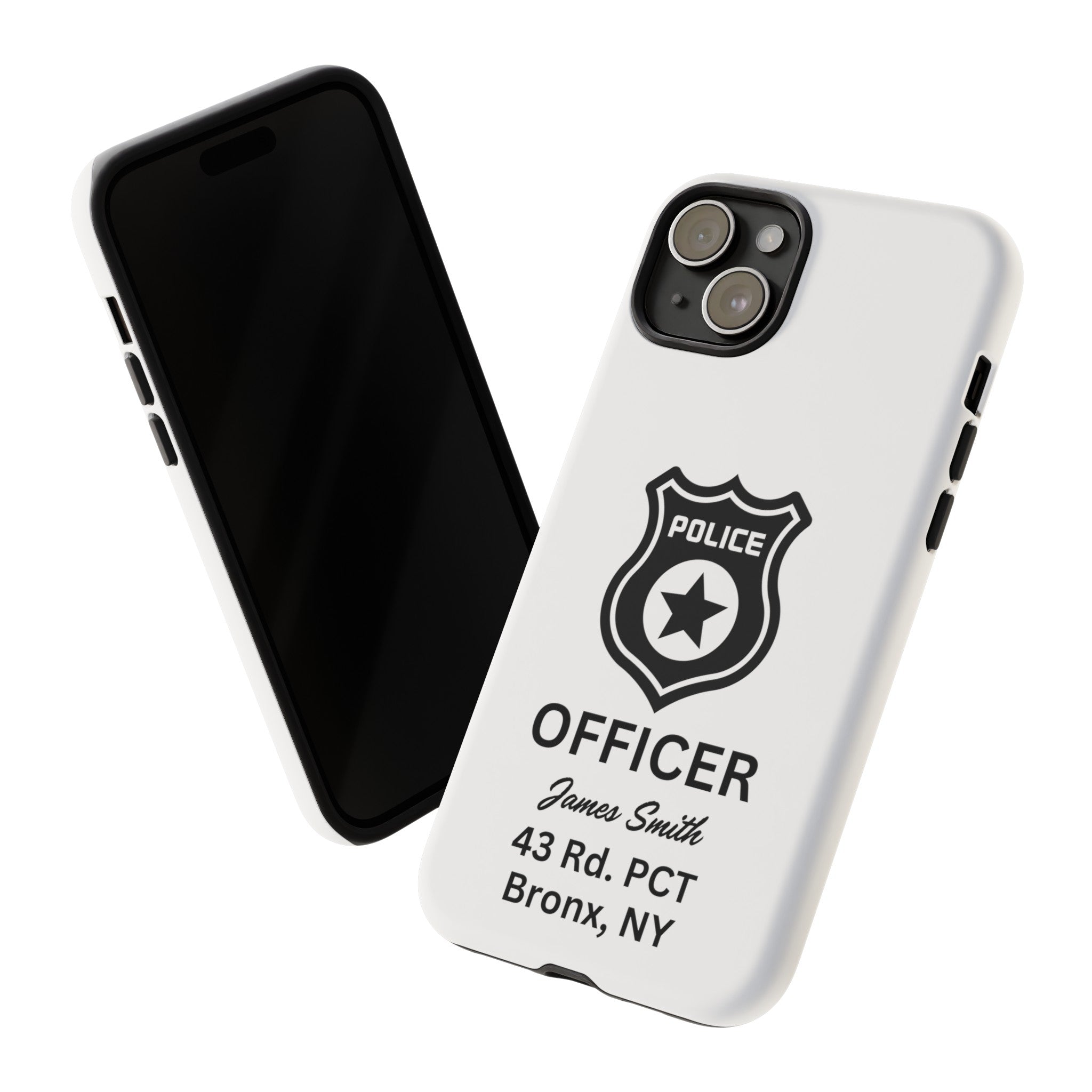 Personalized Police Officer iPhone, Samsung Tough Cases with Officer's Name and Precinct, Gift for Police Officers, Police Appreciation