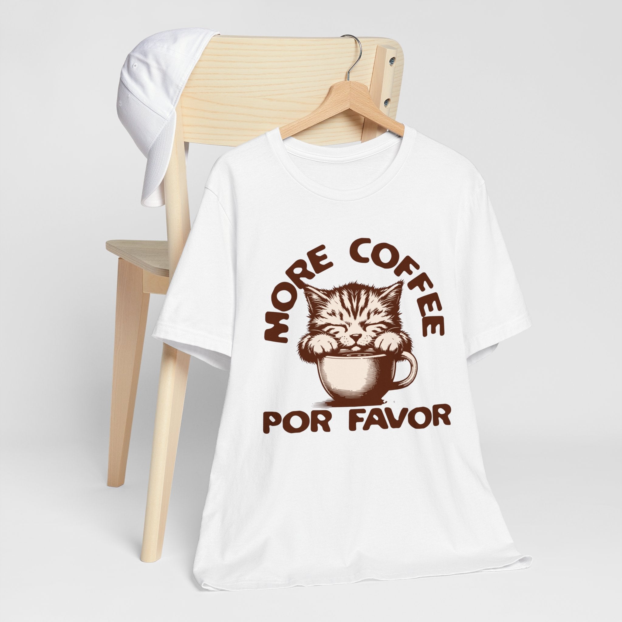 More Coffee Por Favor Funny Unisex Jersey Short Sleeve Tee, Gift for Mom, Gift for Dad, Gift for Teacher, Gift for friend