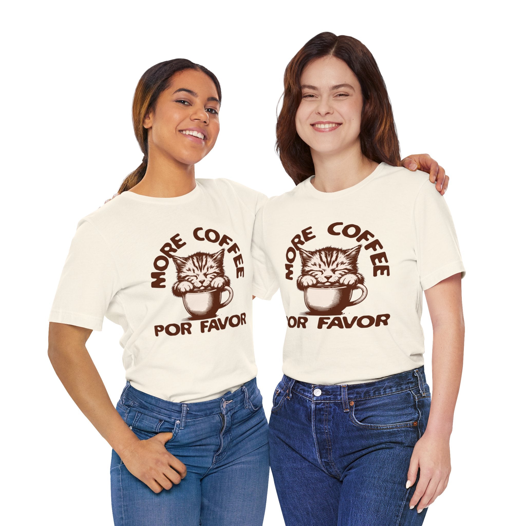 More Coffee Por Favor Funny Unisex Jersey Short Sleeve Tee, Gift for Mom, Gift for Dad, Gift for Teacher, Gift for friend