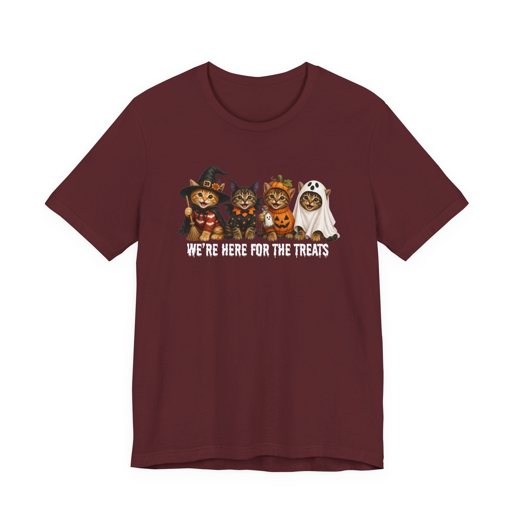 Halloween Cats Shirt, Spooky cat Graphic tee, Funny cats here for the treats