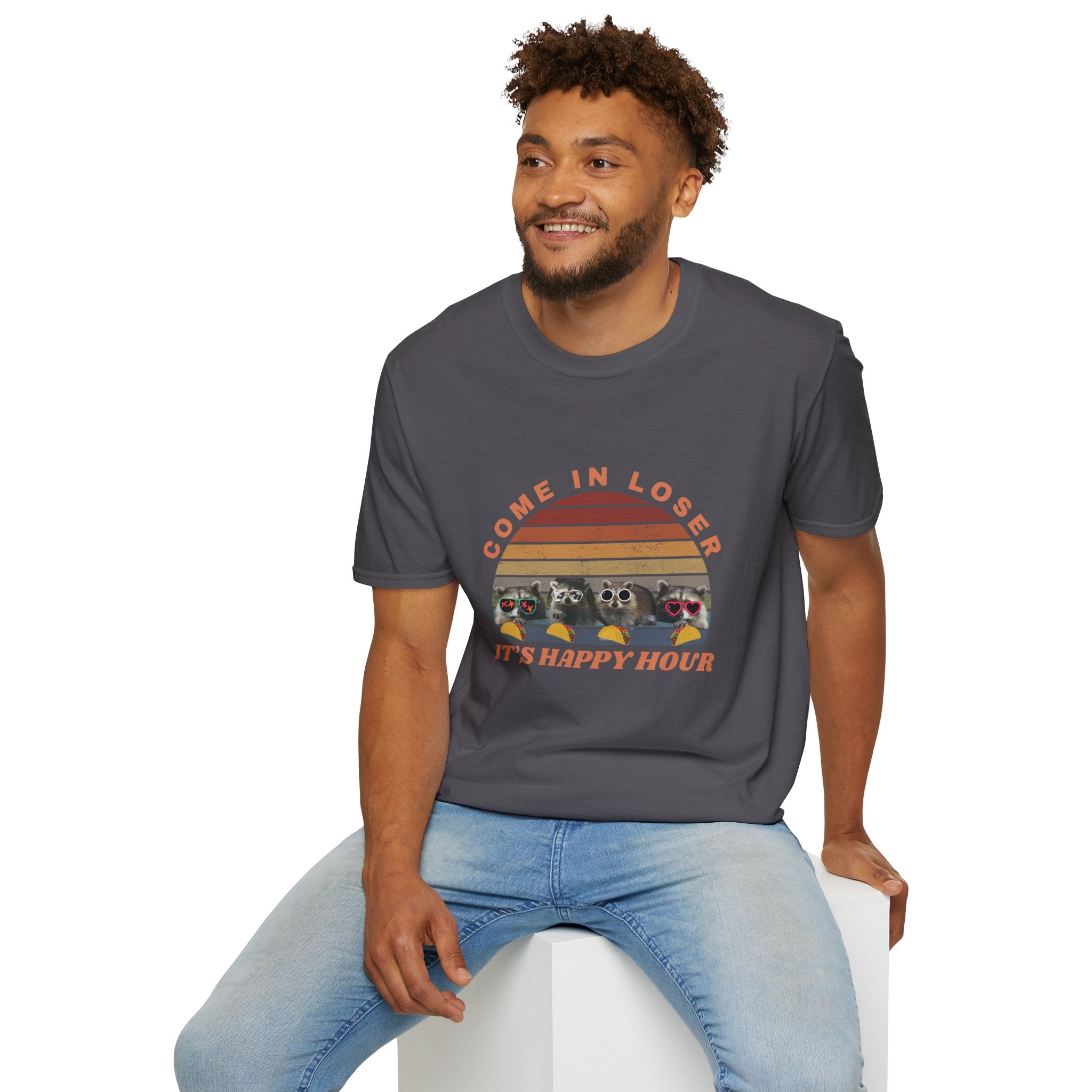 Come In Loser, It's Happy Hour Funny Unisex Softstyle T-Shirt for Men, For Women, Gift for Men, Gift for women