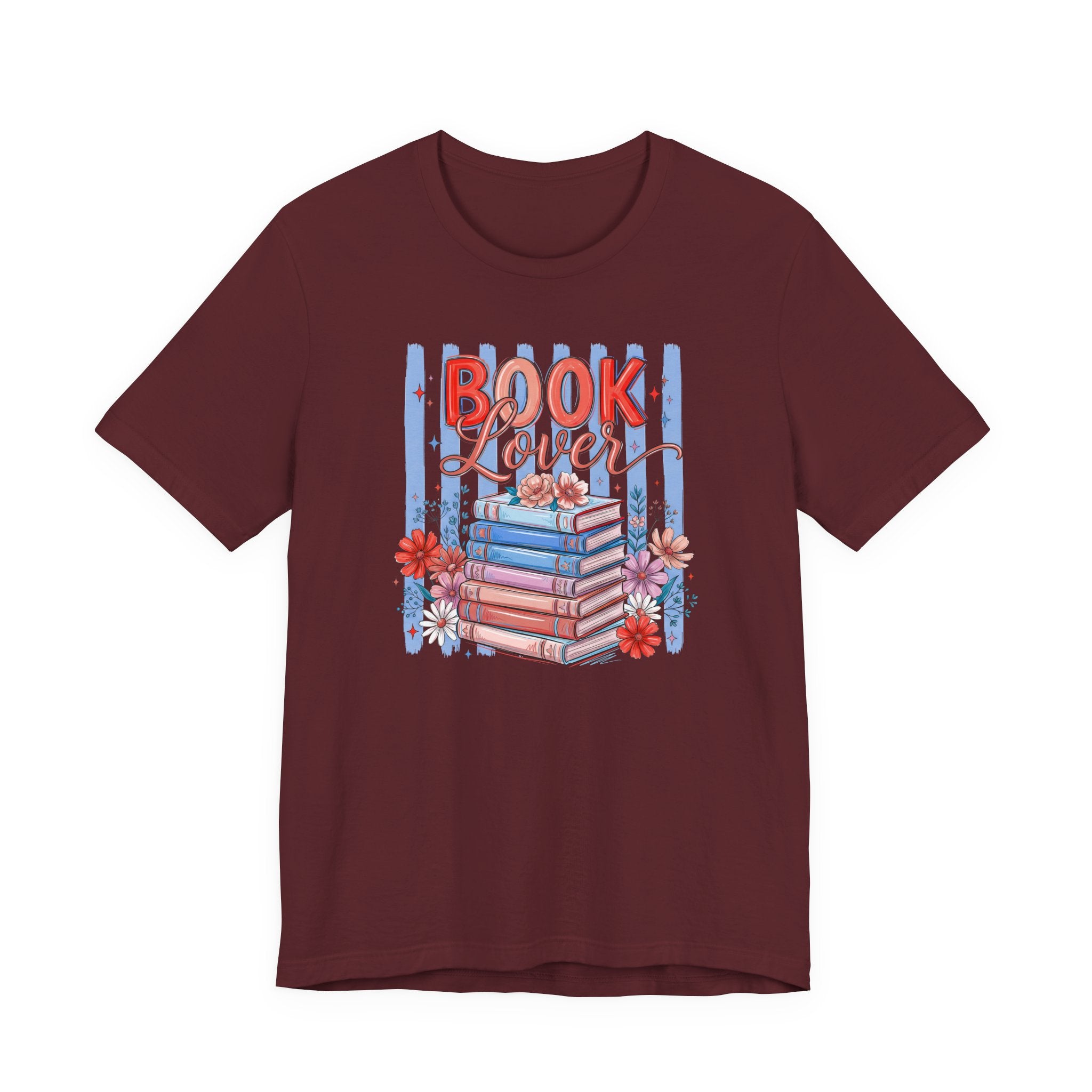 Book Lover Shirt,  Bella Canvas 3001 Striped Bookish Tee, Gift for Book Lover